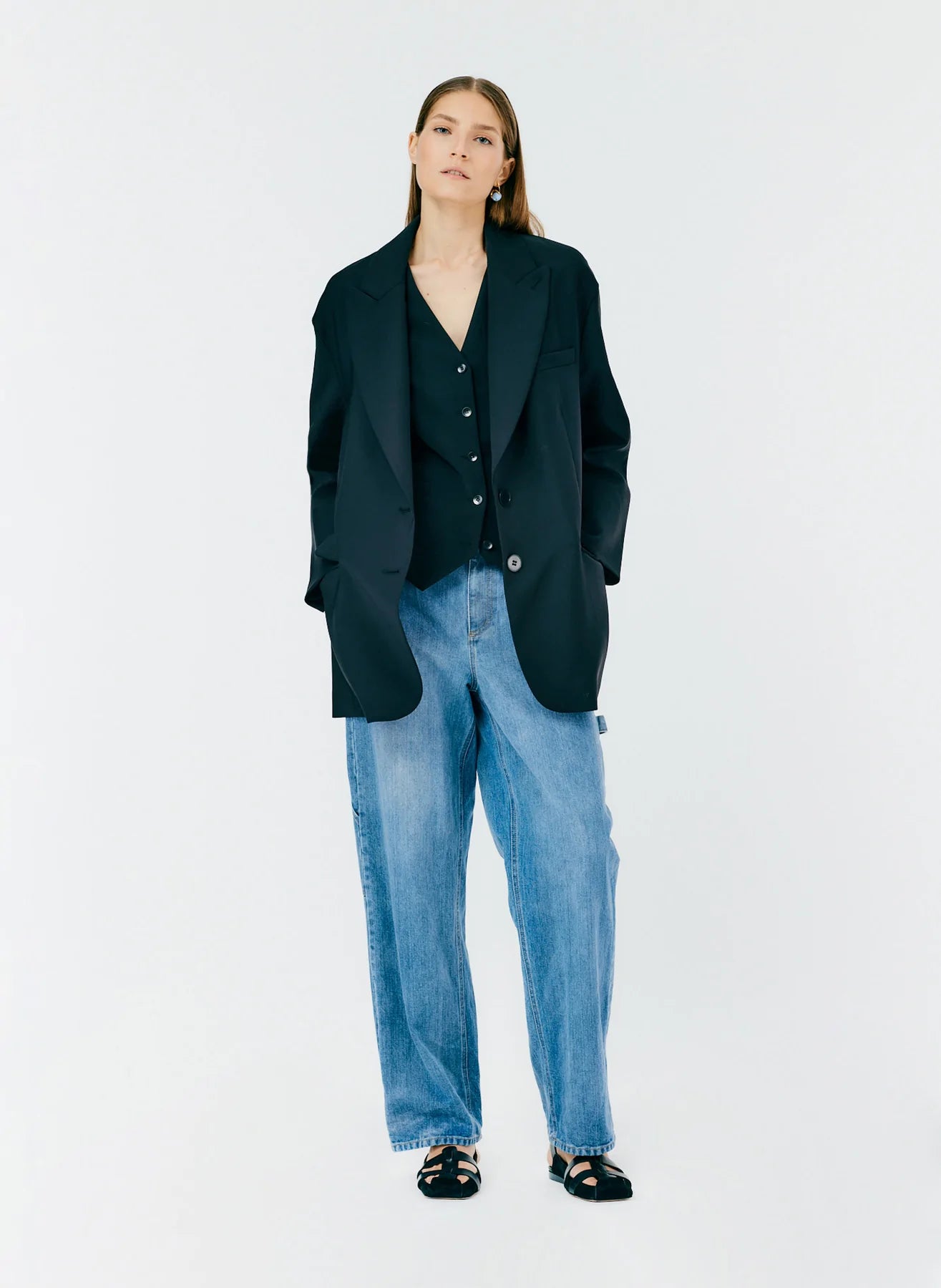 Tibi Tropical Wool Liam Blazer