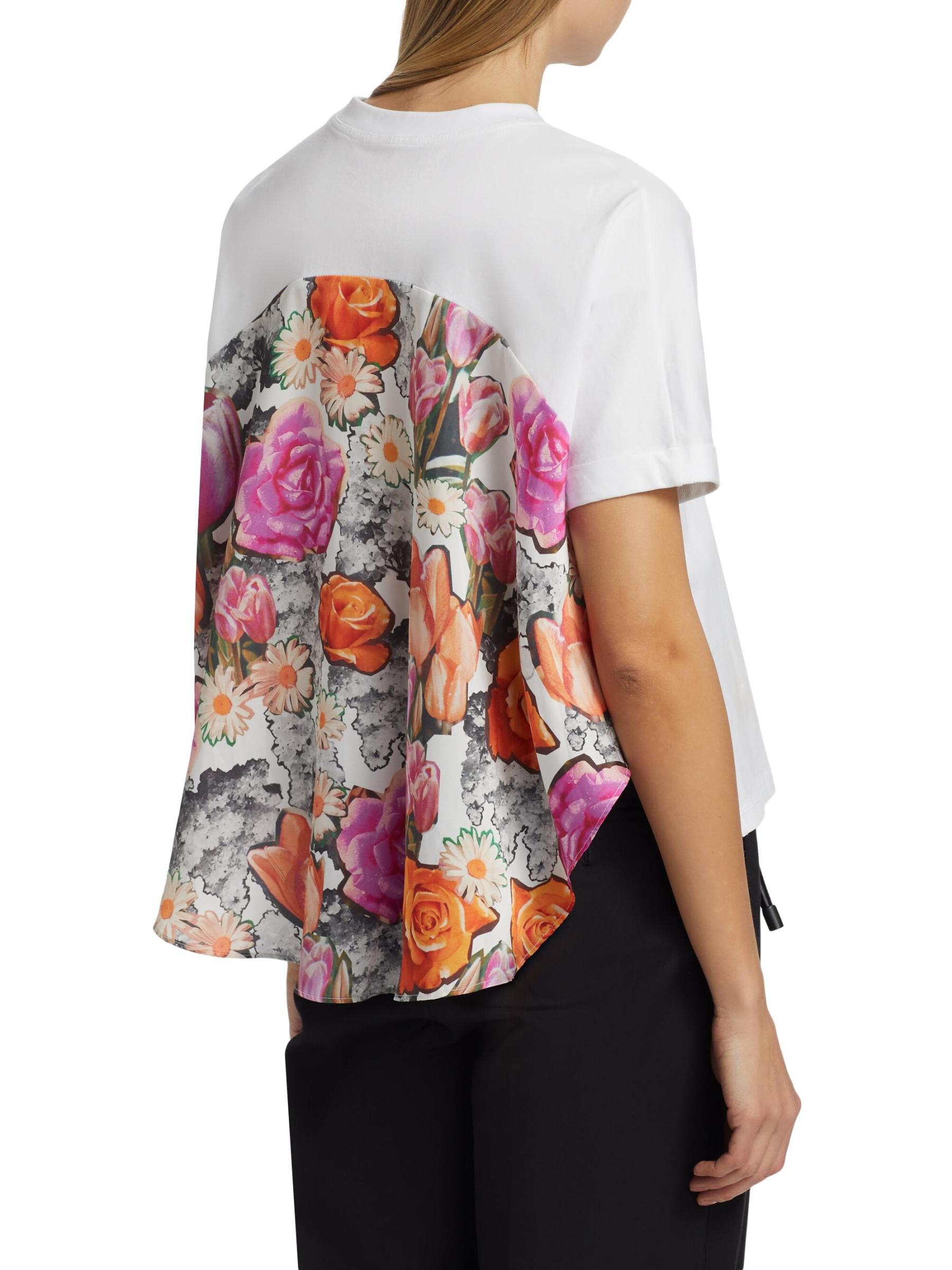 3.1 Phillip Lim Short Sleeve Tee with Floral Collage Combo