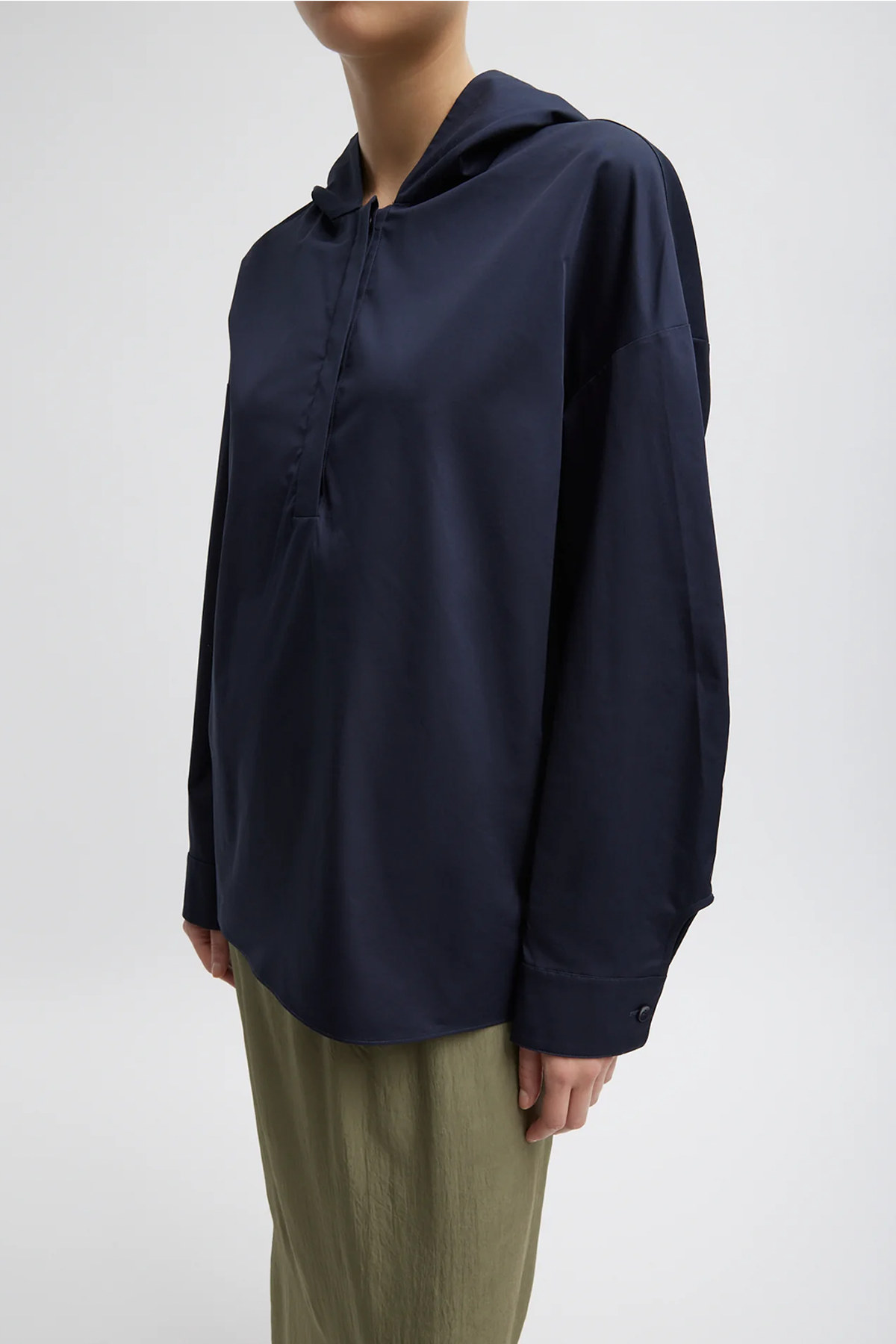 Tibi Eco Poplin Hooded Shirt