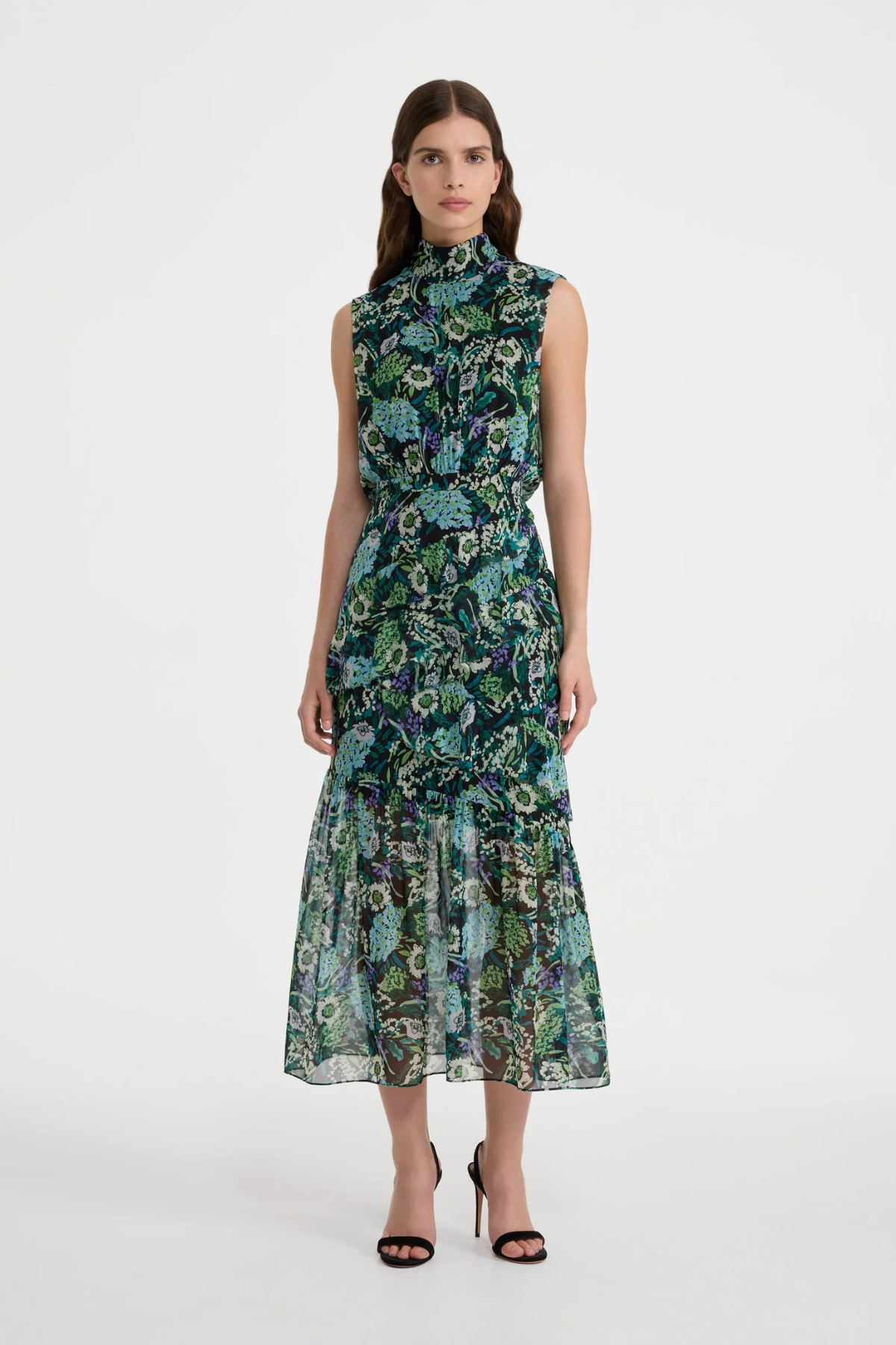 Saloni Fleur Ruffle Dress - Silva Fern