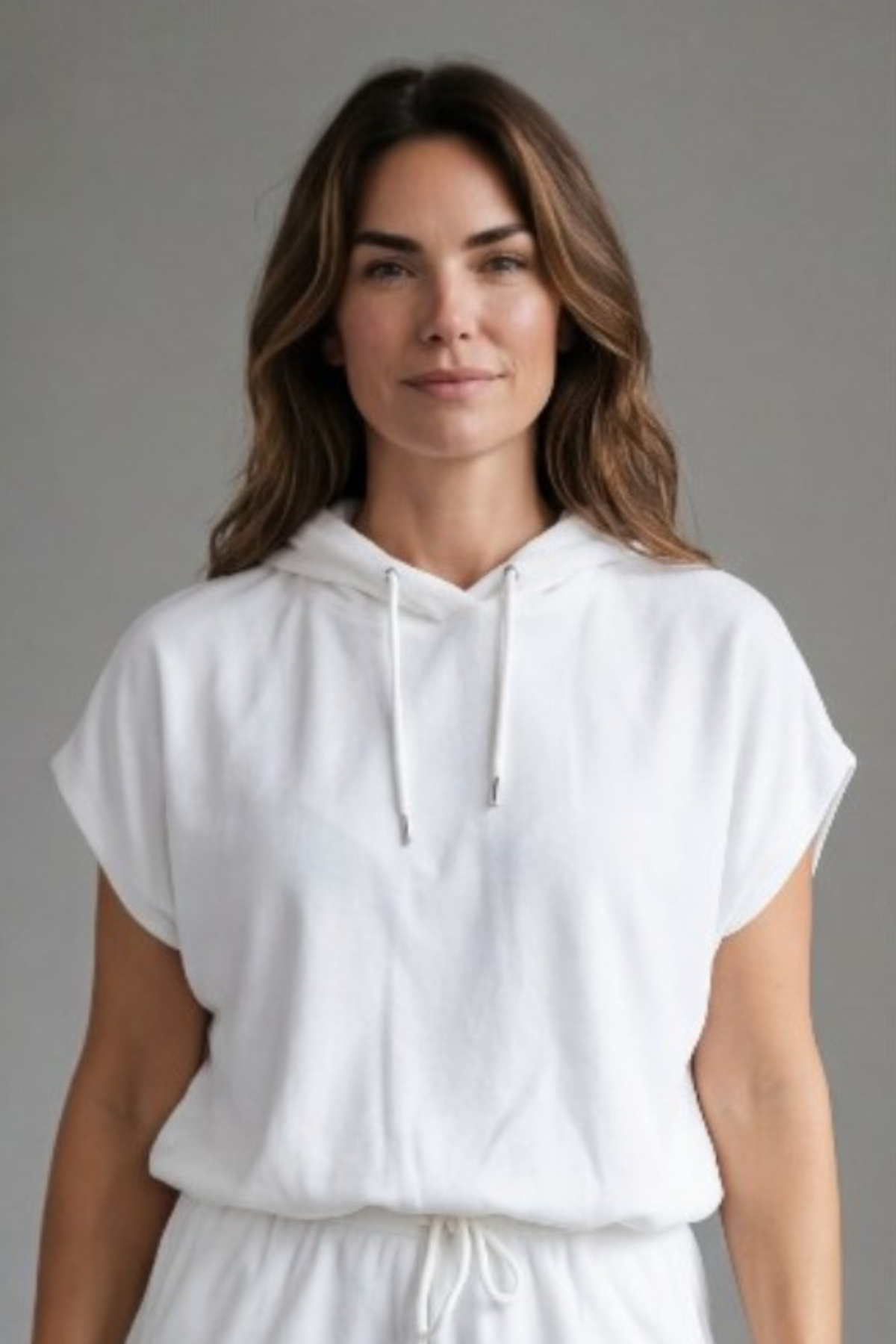 Majestic Filatures Organic Cotton Terry Semi Relaxed Sleeveless Polo - Milk