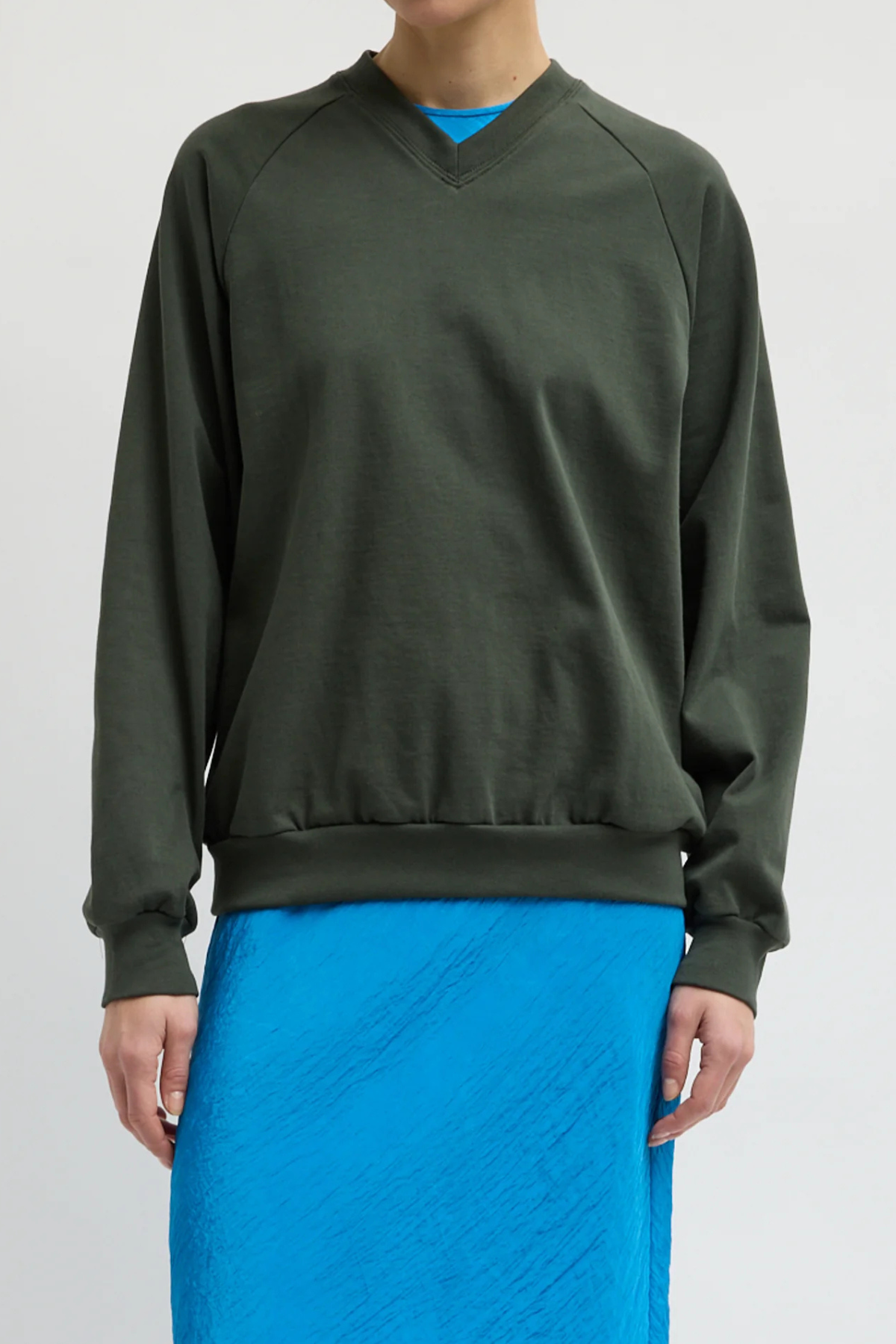Tibi Perfect T Vintage Sweatshirt - Army Green