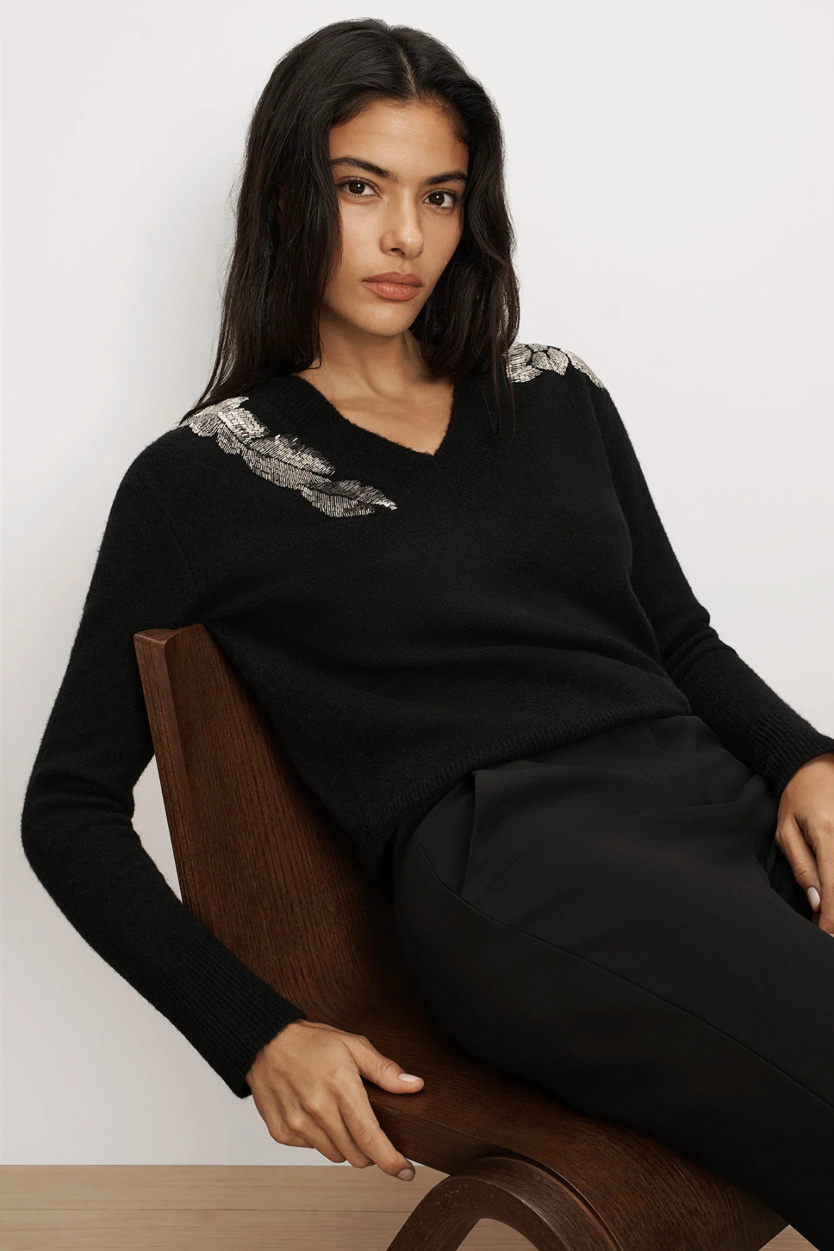 Veronica Beard Saelith Embellished Pullover - Black