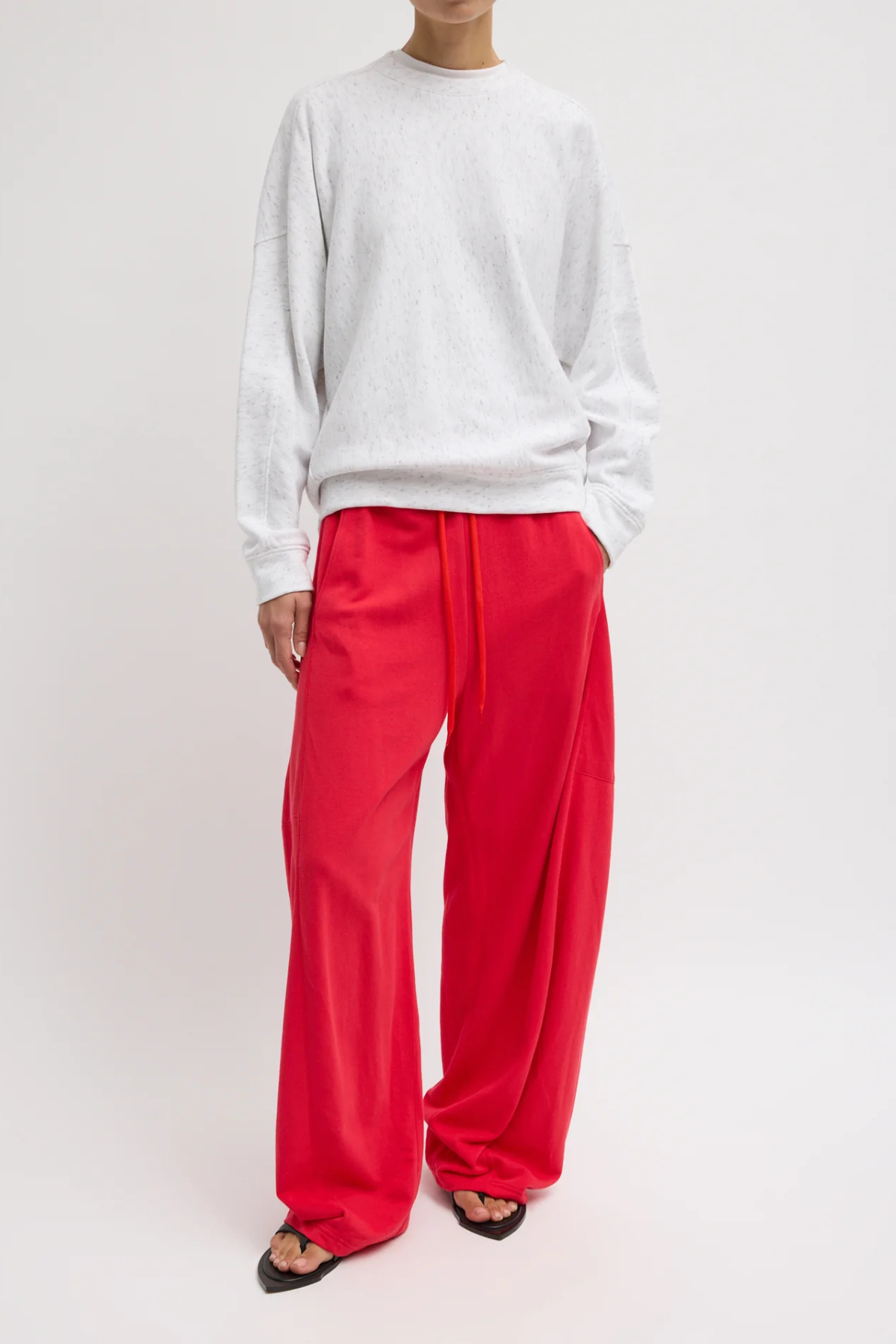 Tibi Light Weight Sweatshirting Winslow Pant - Red