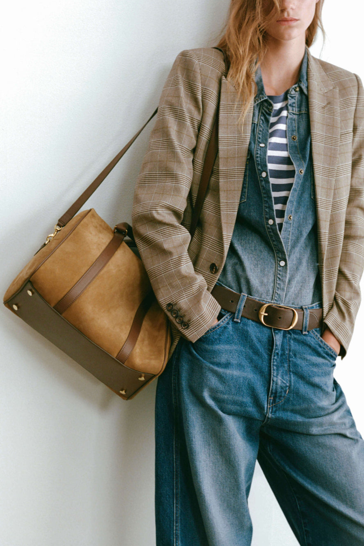 Nili Lotan Anabel Tailored Jacket - Grey/ Ochre Check