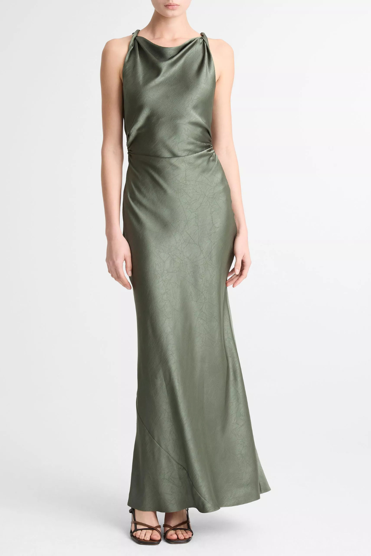 Vince Twist Shoulder Cowlneck Dress - Pine Grove