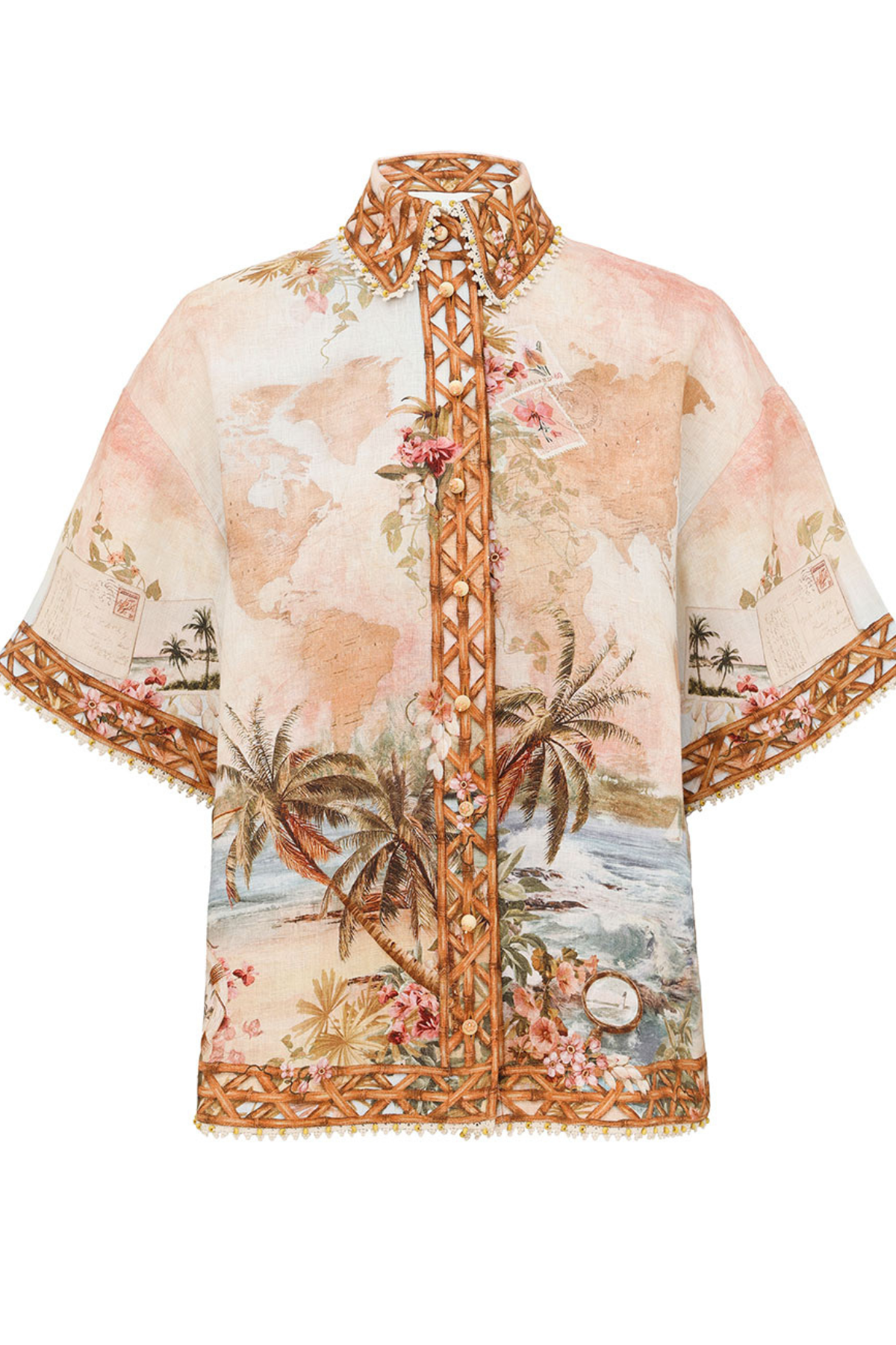 Zimmermann Mahon Shirt - Island Map Blue