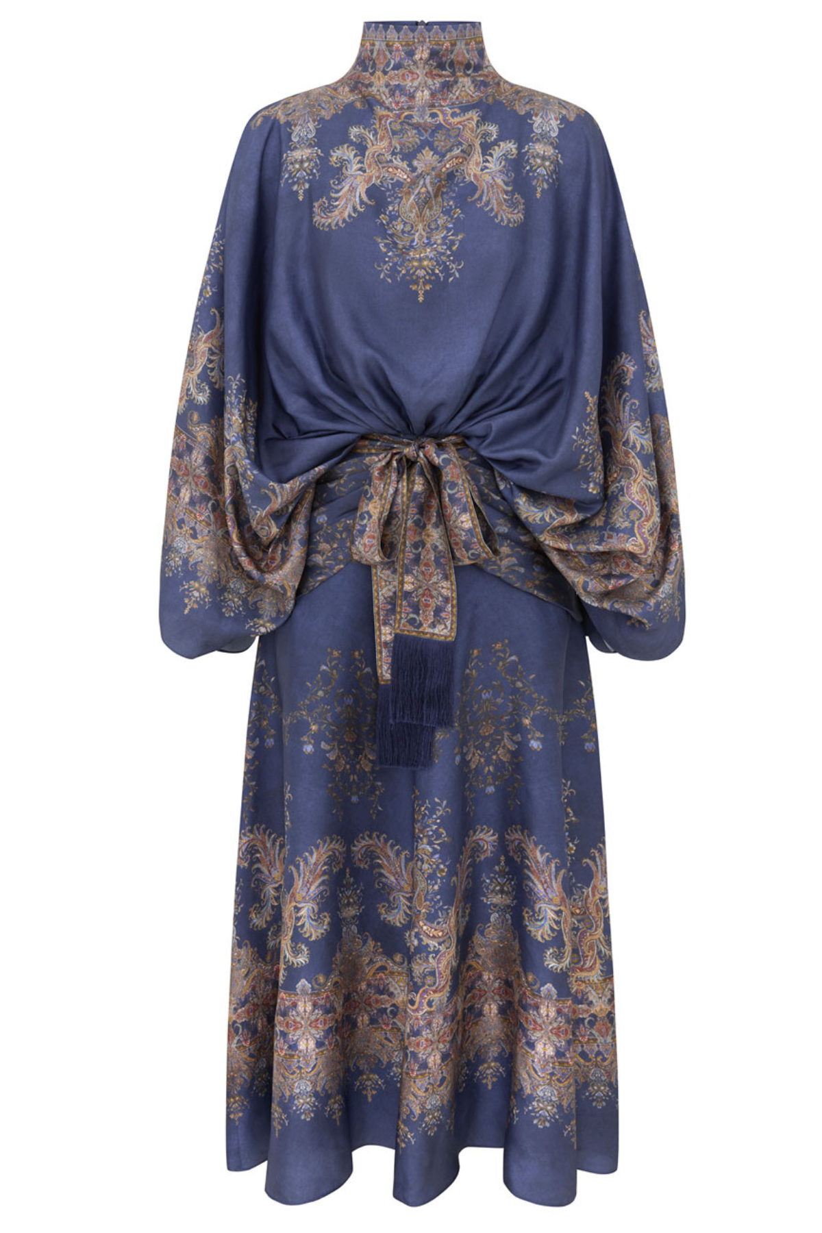 Zimmermann Valiant Batwing Gown - Navy Paisley