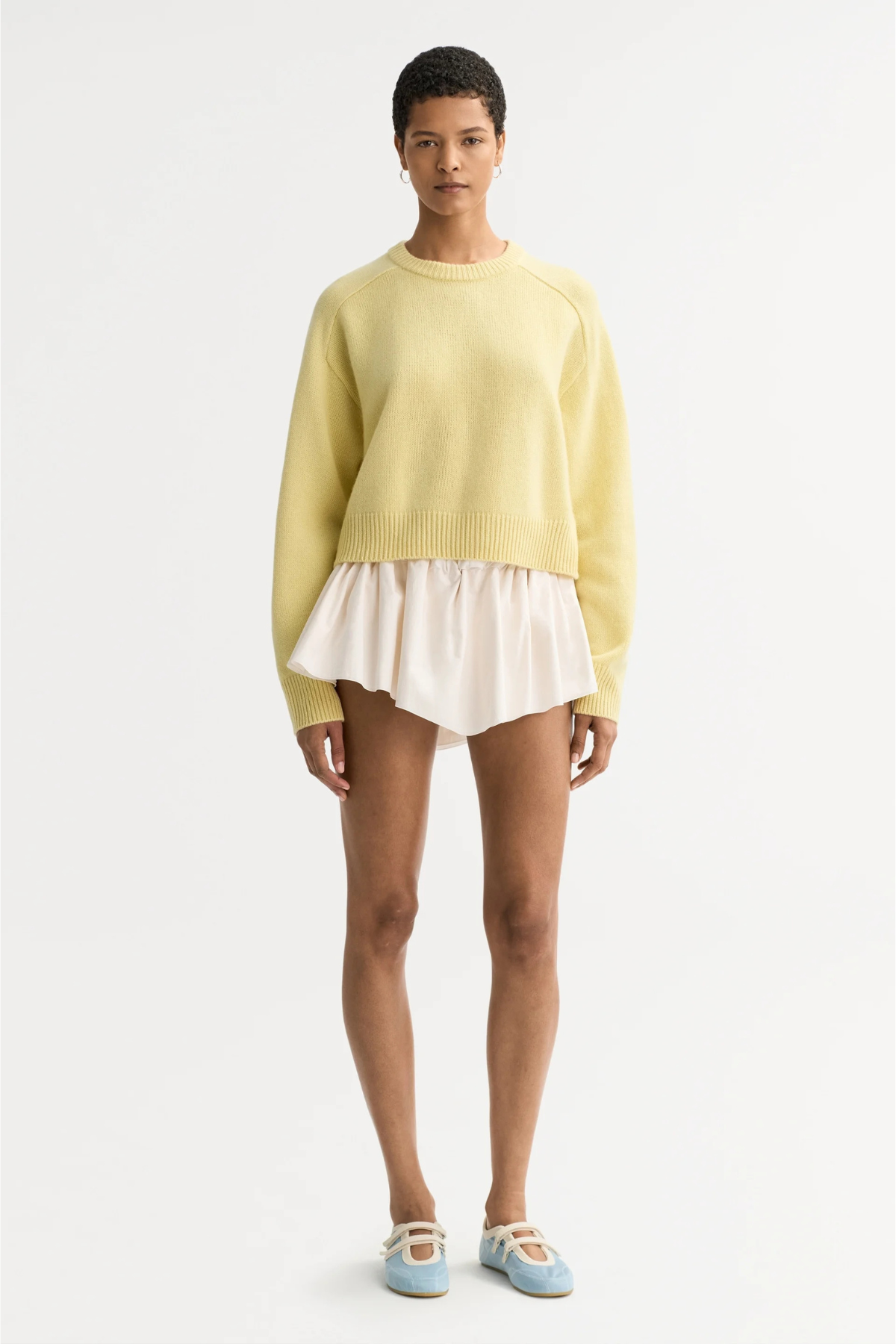 Soft Goat Cashmere Top - Honeydew Yellow