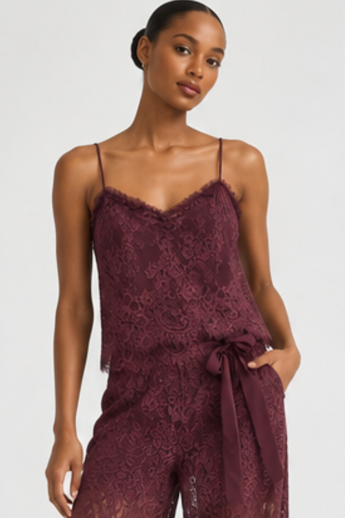 LoveShackFancy Ferni Top - Faded Merlot