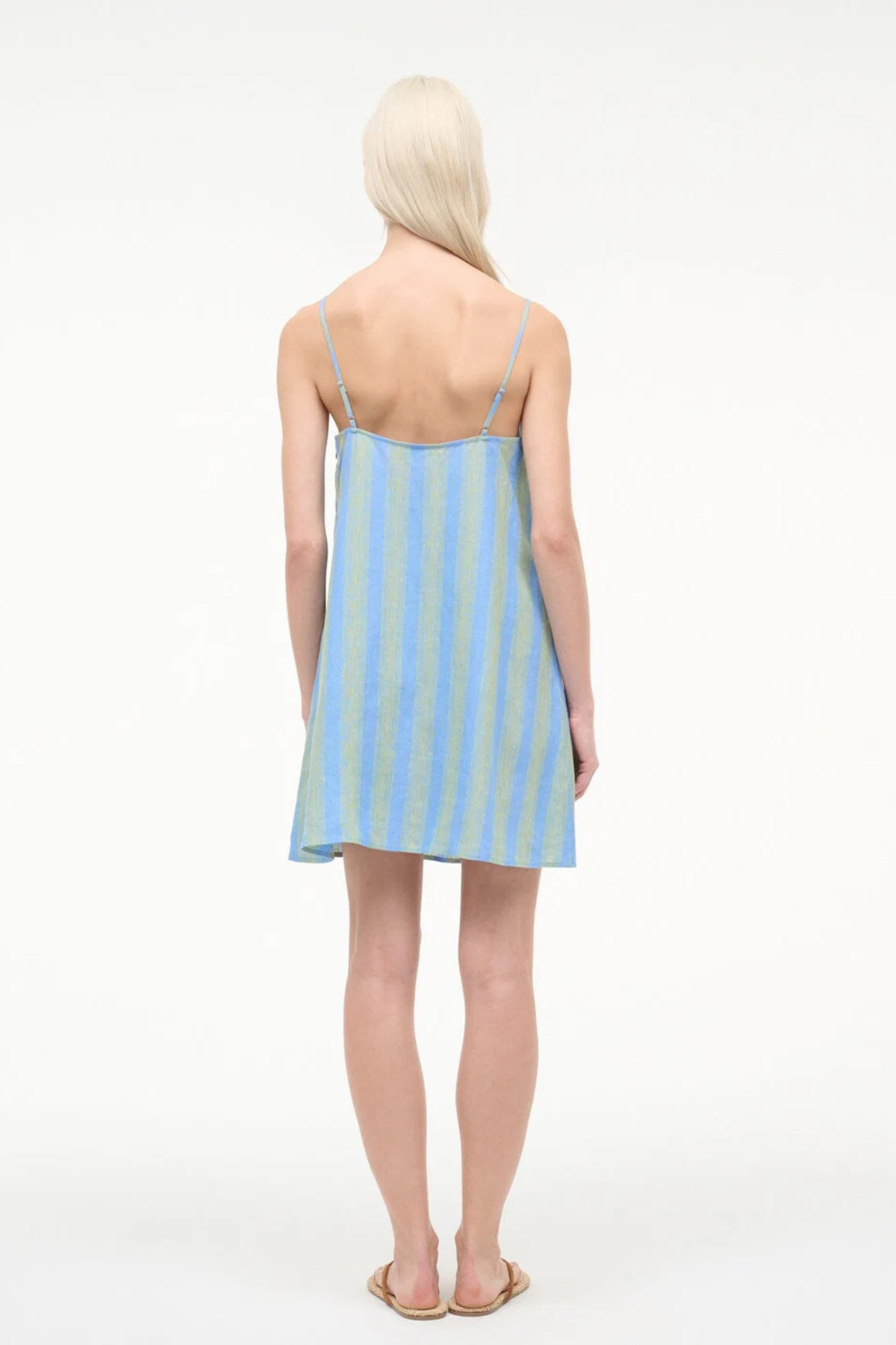 Staud Laura Linen Mini Dress - Seaport Stripe