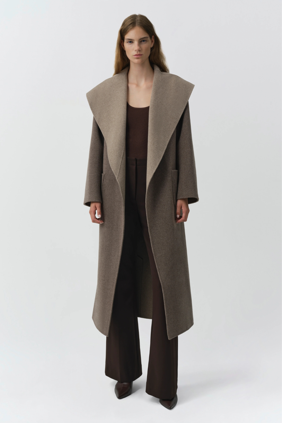 Simkhai Allura Reversible Belted Coat - Mushroom Multi