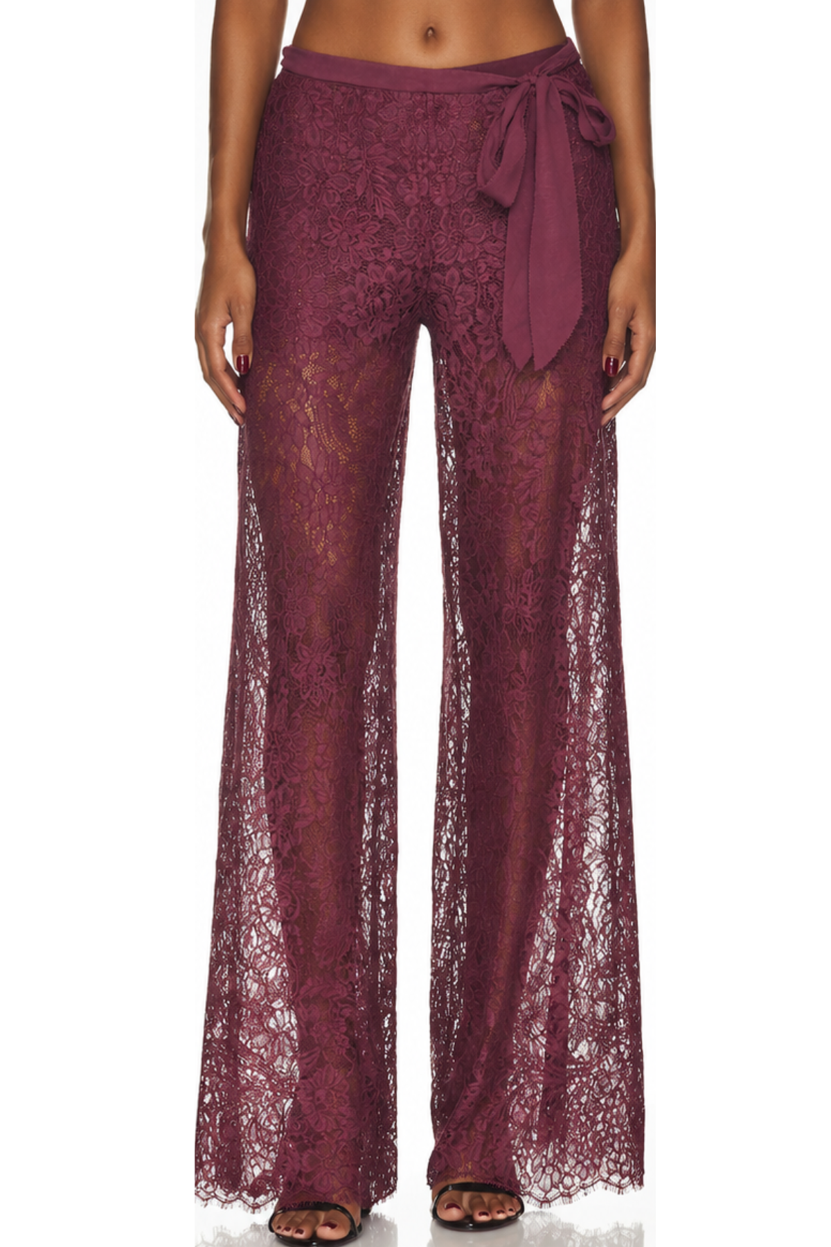 LoveShackFancy Riana Pant - Faded Merlot