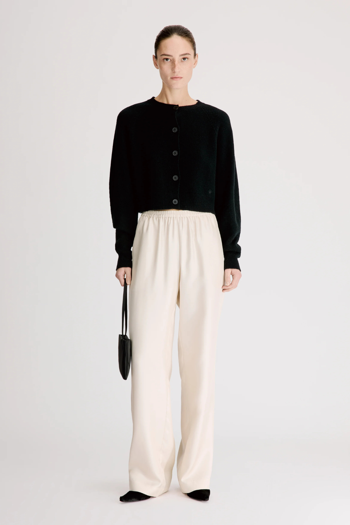 Loulou de Saison Heike Cropped Cardigan - Black