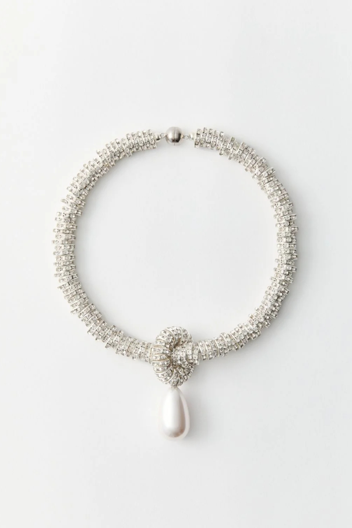 Julietta Pearl Drop Necklace - Silver