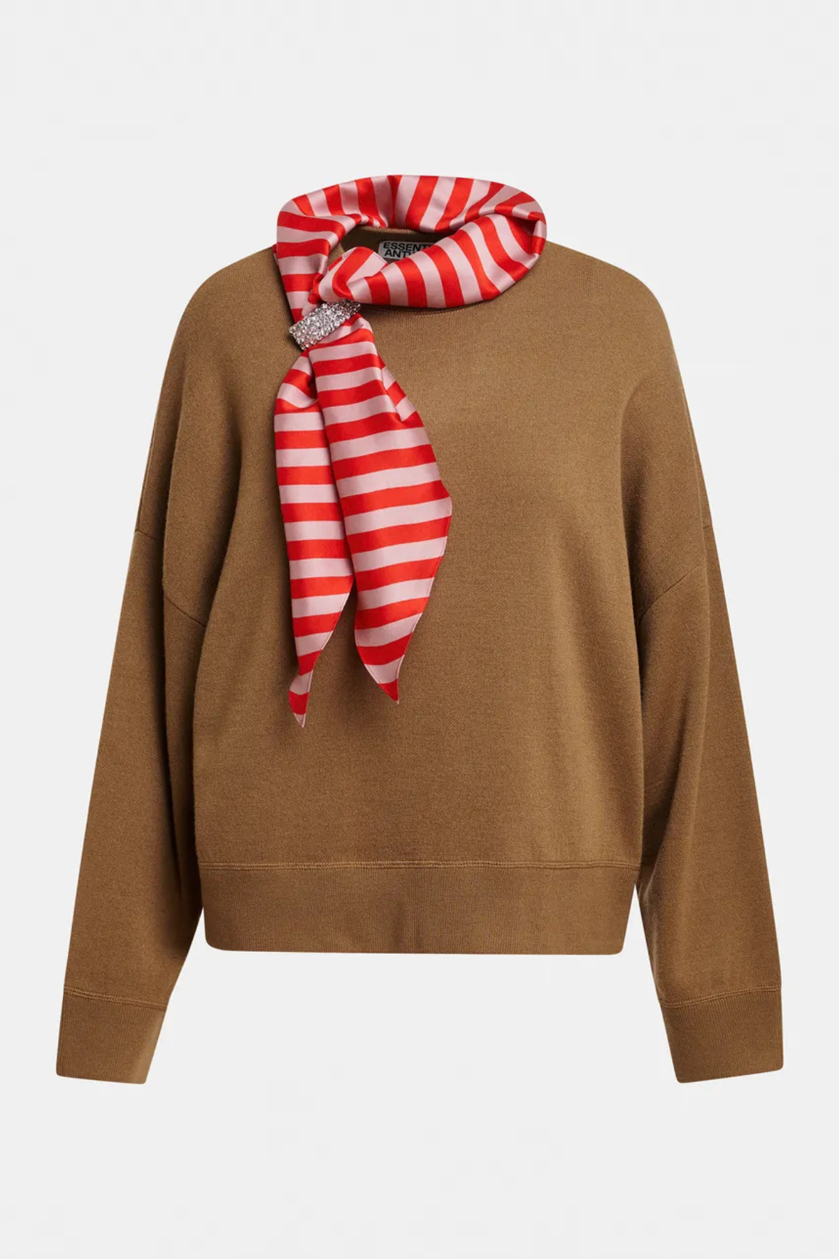 Essentiel Antwerp Kurtis Pullover With Scarf - Camel Club