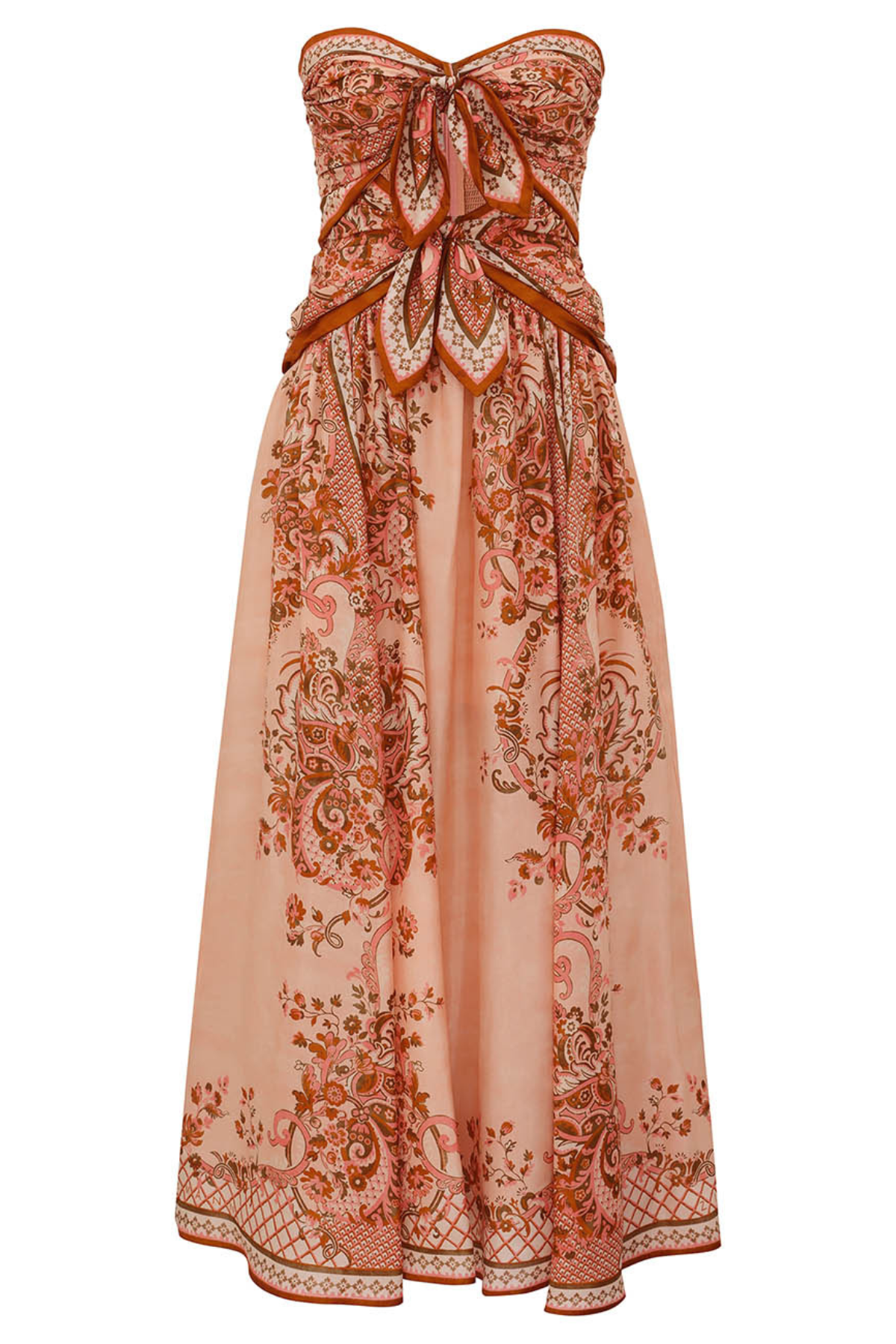 Zimmermann Aster Scarf Midi Dress - Pink Paisley Floral