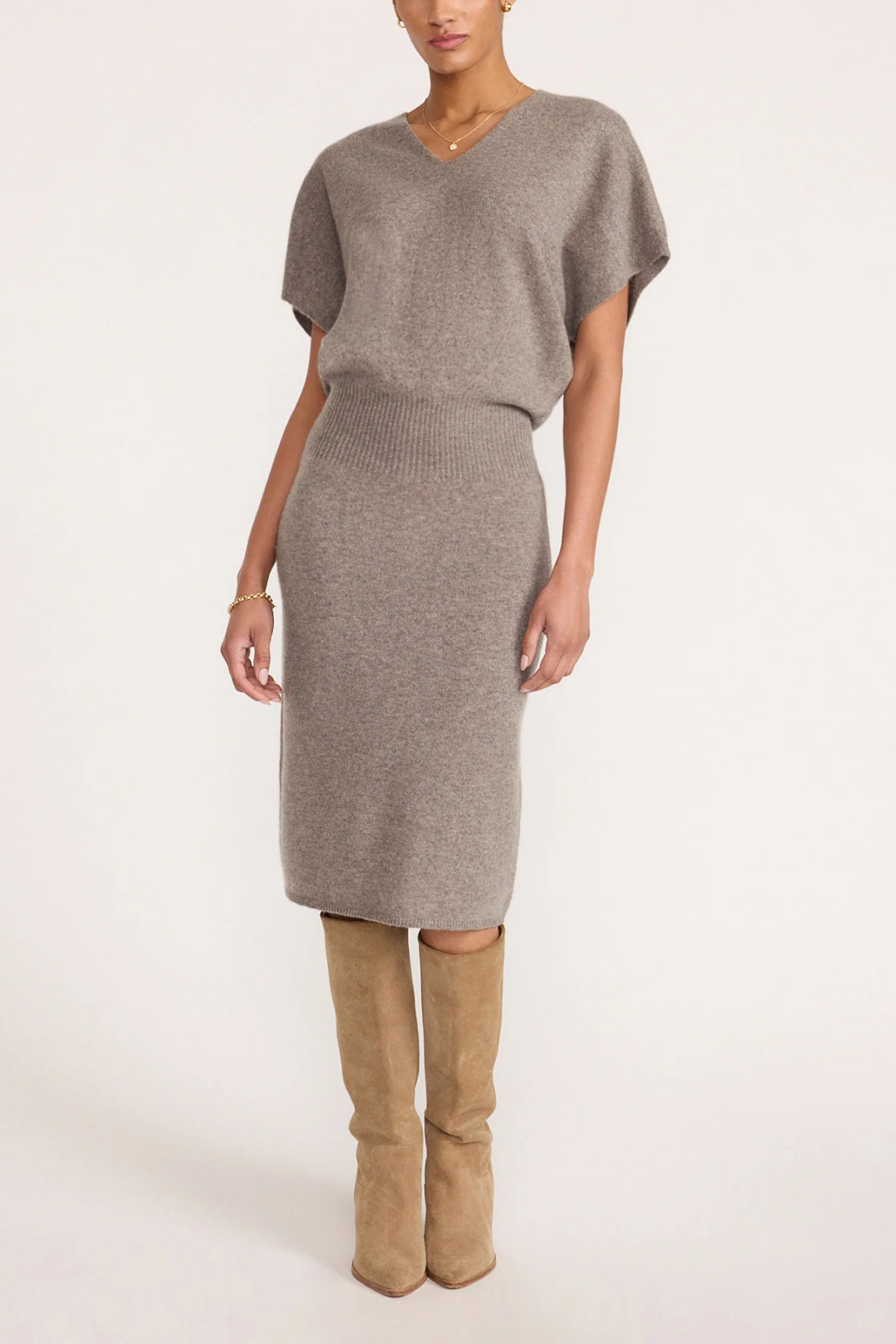 Brochu Walker The Ophi See Cashmere Dress - Otter Melange