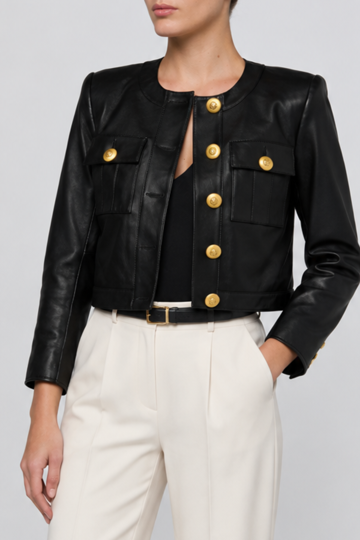 L’AGENCE Deidra Collarless Jacket - Black