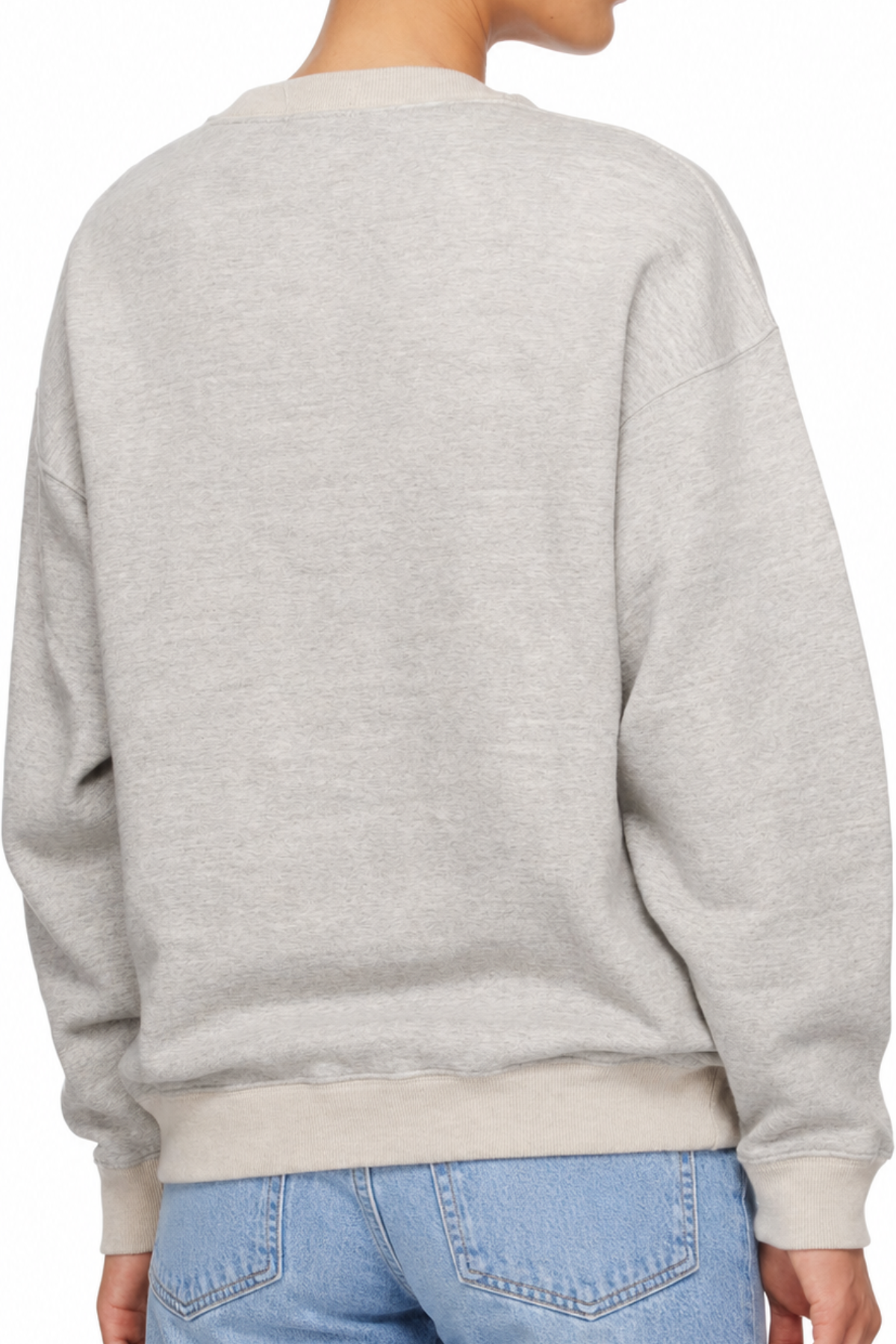R13 Whatever 13 Oversized Crewneck - Heather Grey With Oatmeal