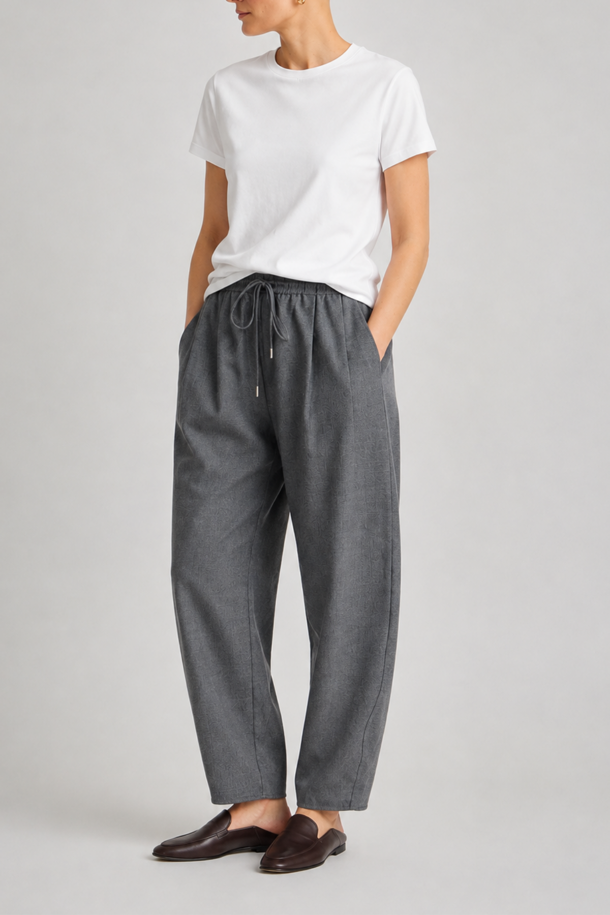 Apiece Apart Everyday Pull On Pant - Grey Melange