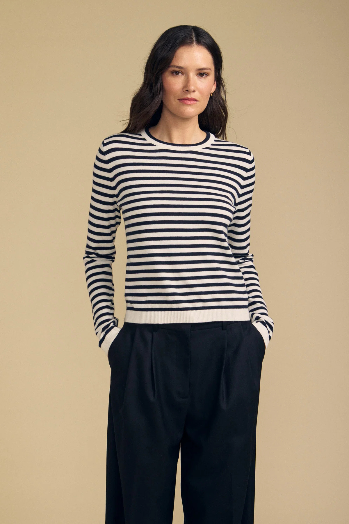 Velvet Roxy Cotton Cashmere Top - Navy