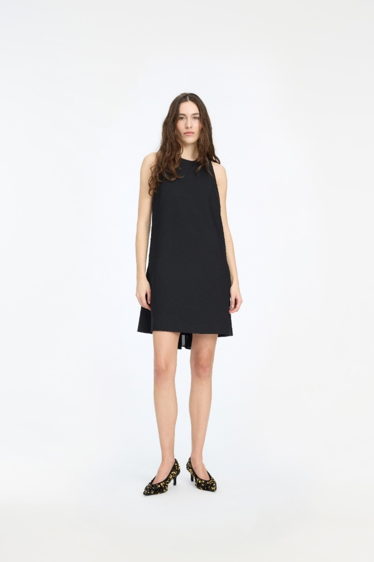 ROTATE Birger Christensen Crepe Mini A-Line Dress - Black