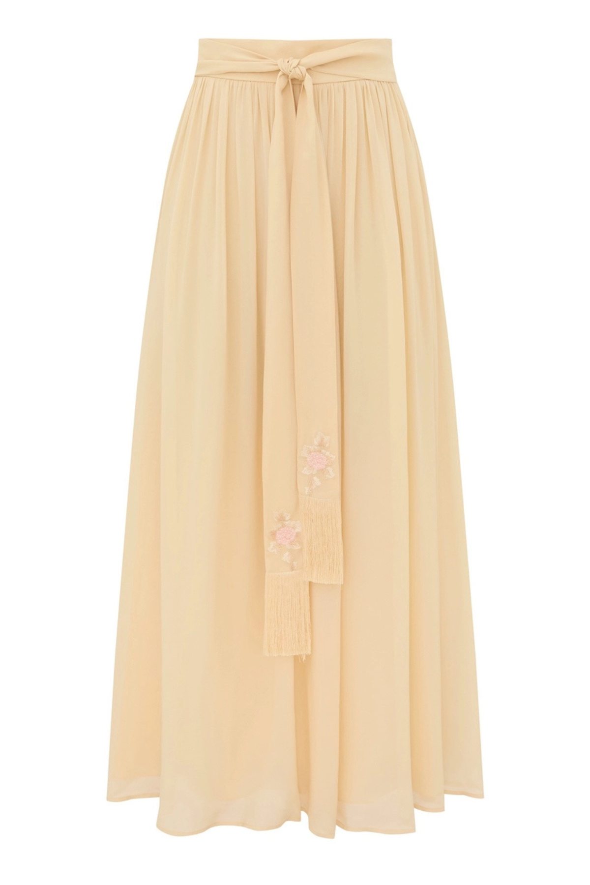 Zimmermann Valiant Sash Midi Skirt - Cream