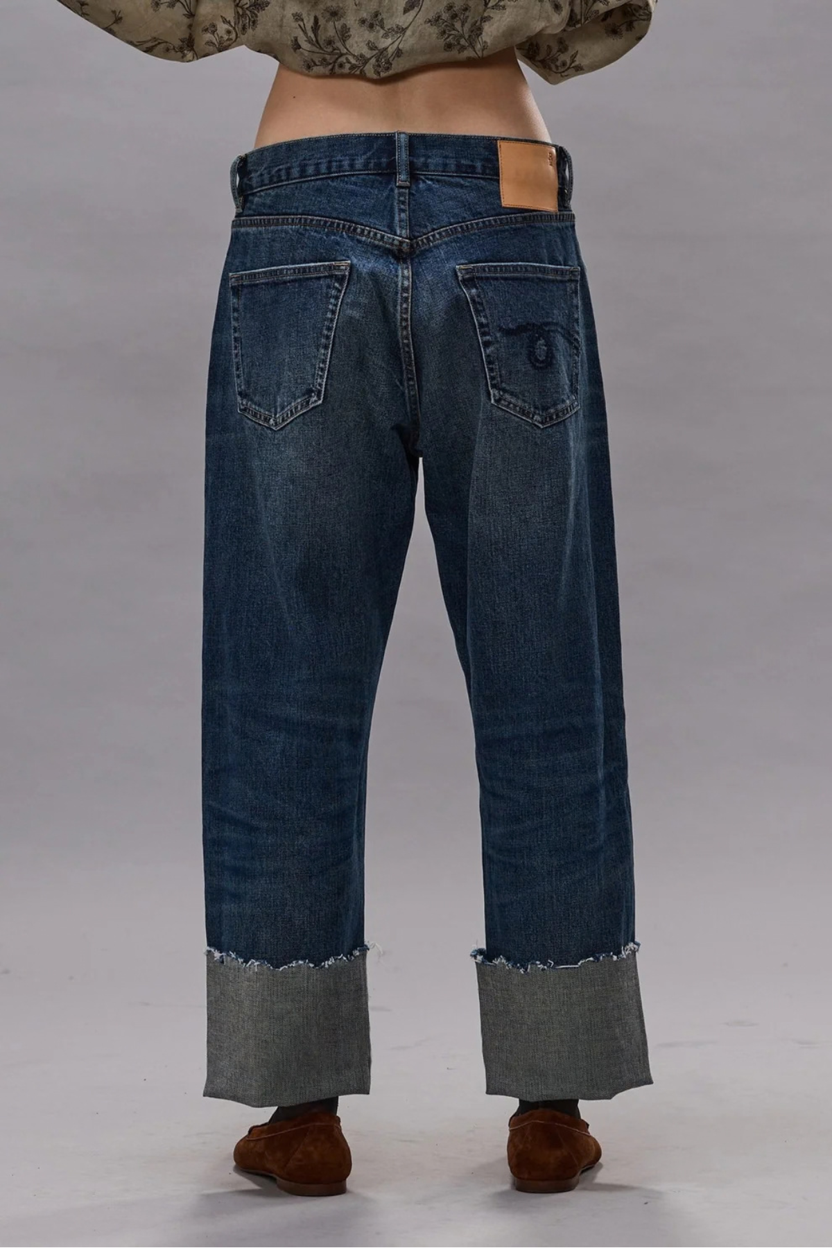 R13 Cuffed BF Jean - Caslon Selvedge Blue