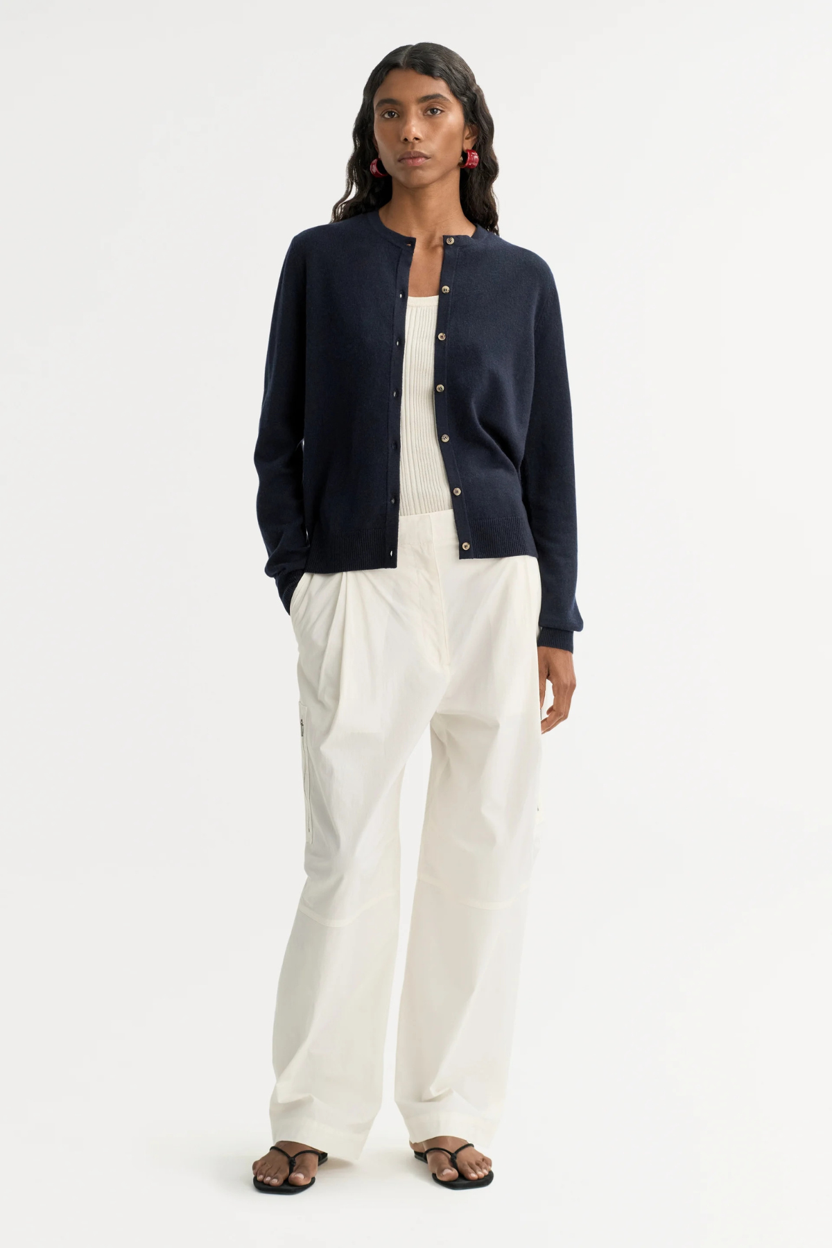 Soft Goat Cardigan - Navy