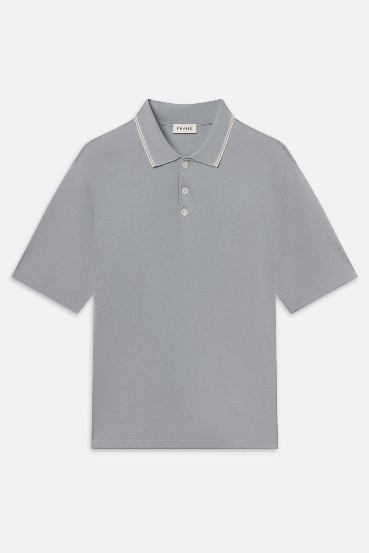 Frame Men's Light Pique Polo - Blue Grey