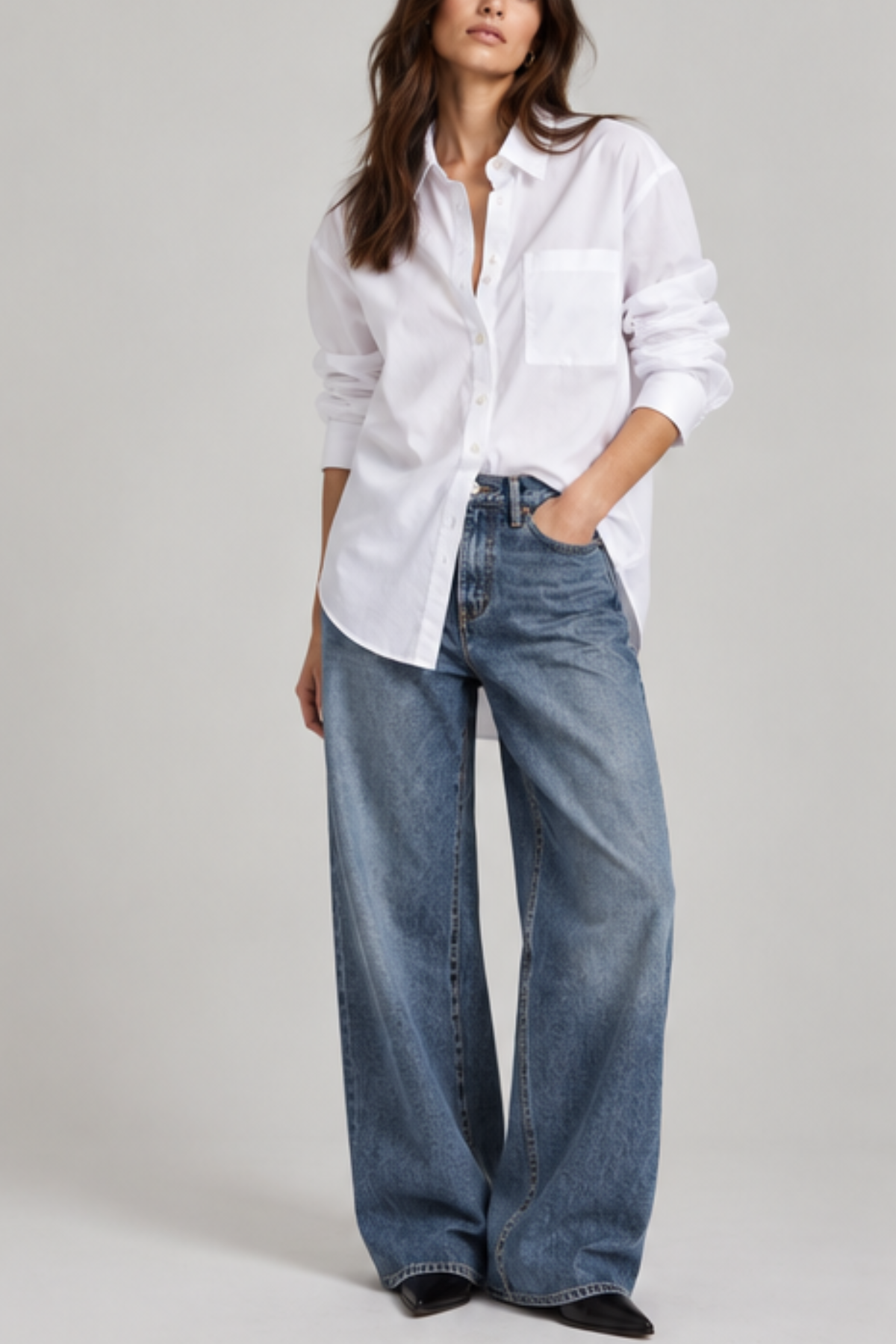 Loulou de Saison Lee Shirt With Embroidery - White
