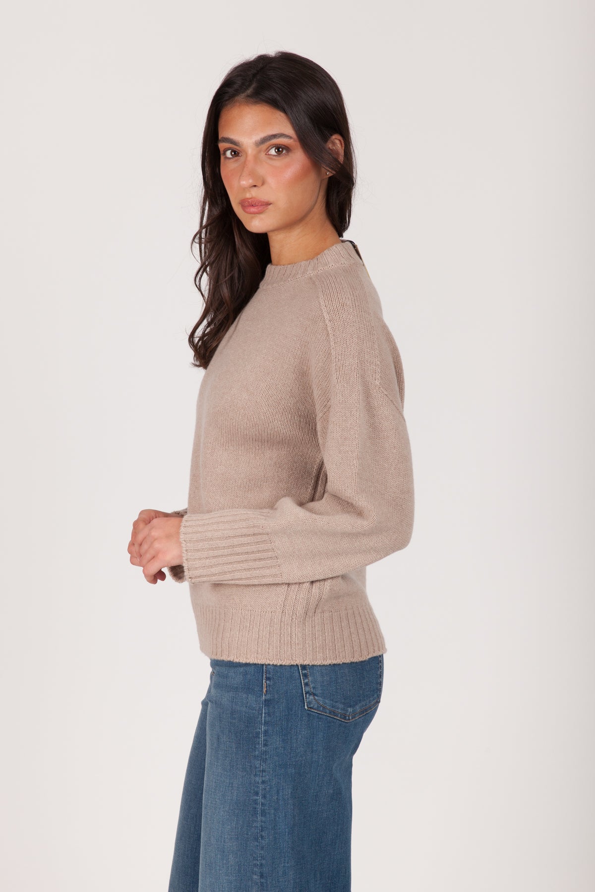 Oh My Goat Cashmere Long Sleeve Crewneck Sweater