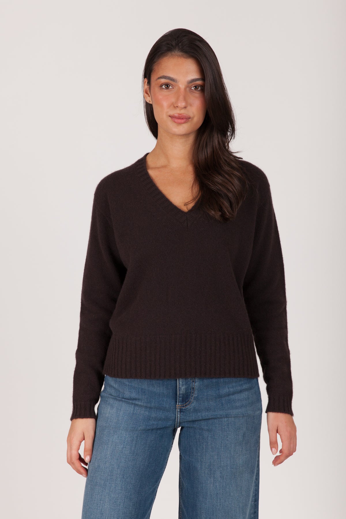 Oh My Goat Cashmere Long Sleeve V-Neck Sweater
