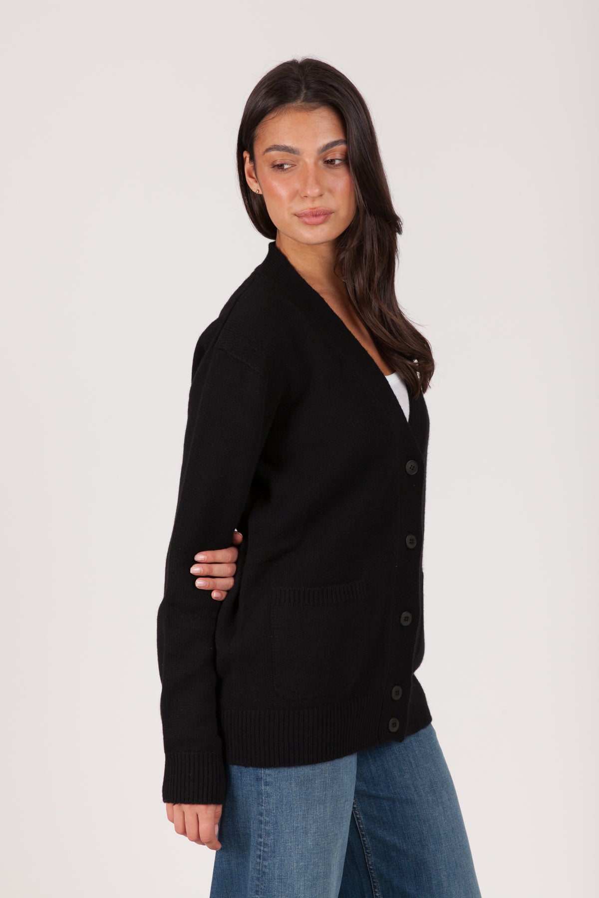 Oh My Goat Long Sleeve V-Neck Cardigan