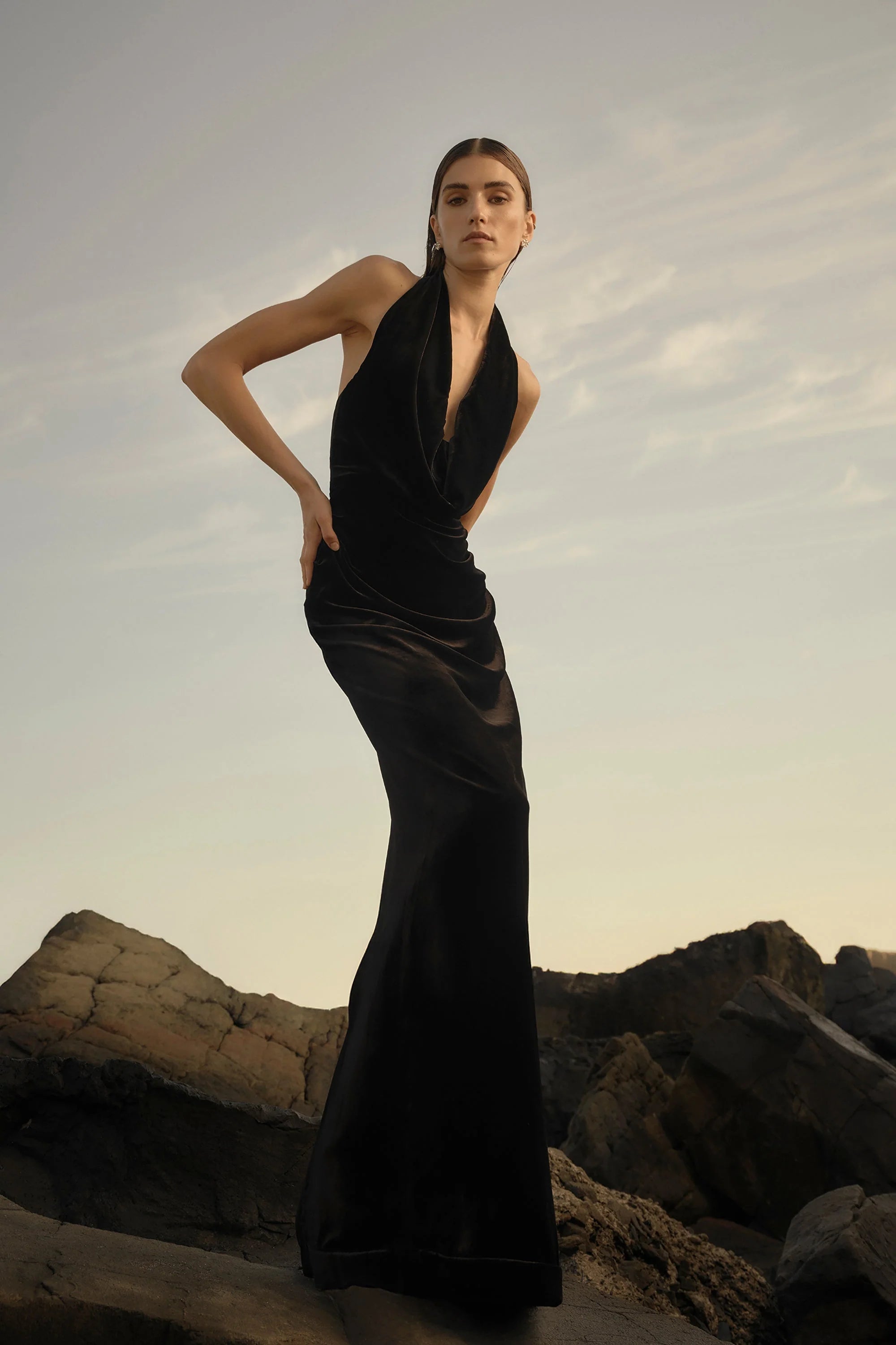 Rachel Gilbert Martin Plunge Gown