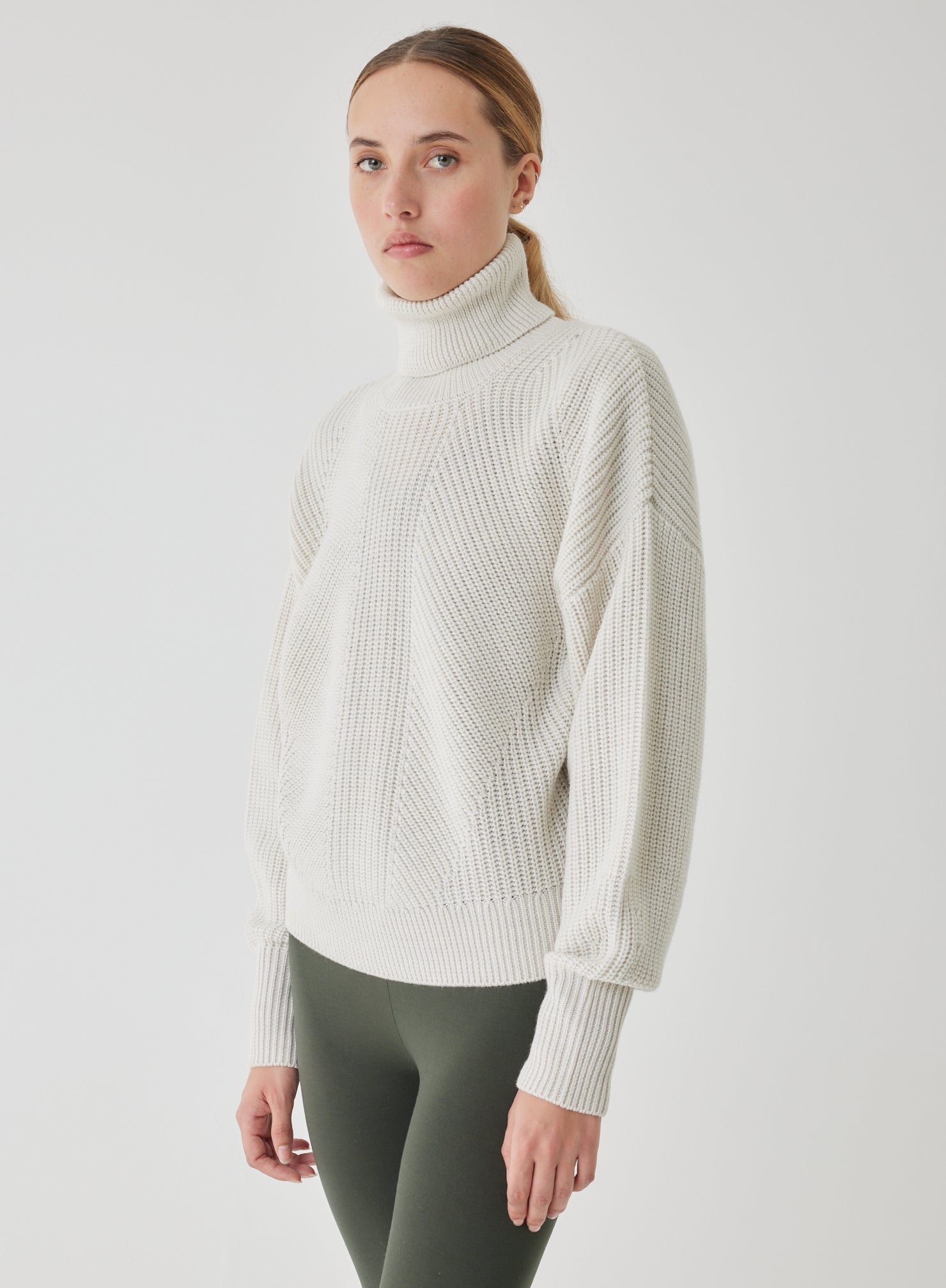 Majestic Filatures Merino Rib Long Sleeve Mock Neck Turtleneck