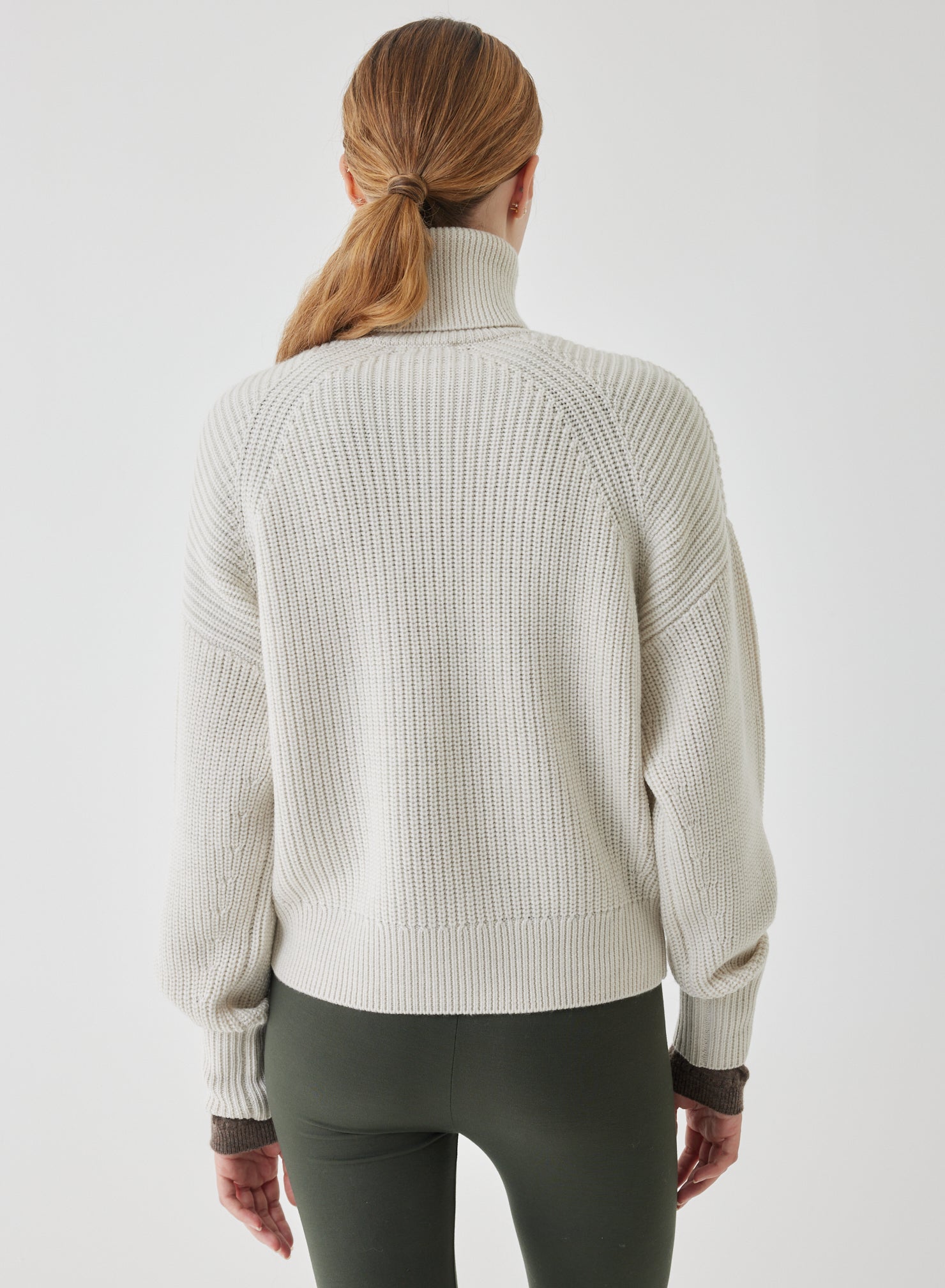 Majestic Filatures Merino Rib Long Sleeve Mock Neck Turtleneck