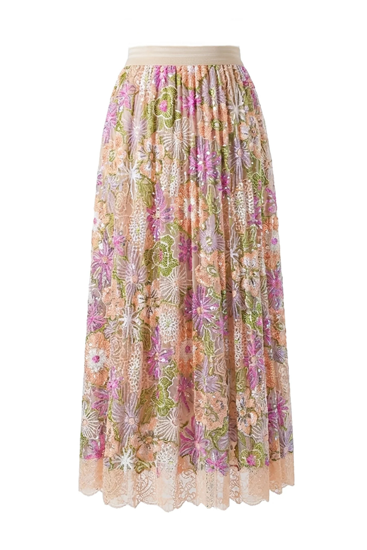 Le Superbe Flori Culture Pleated Skirt