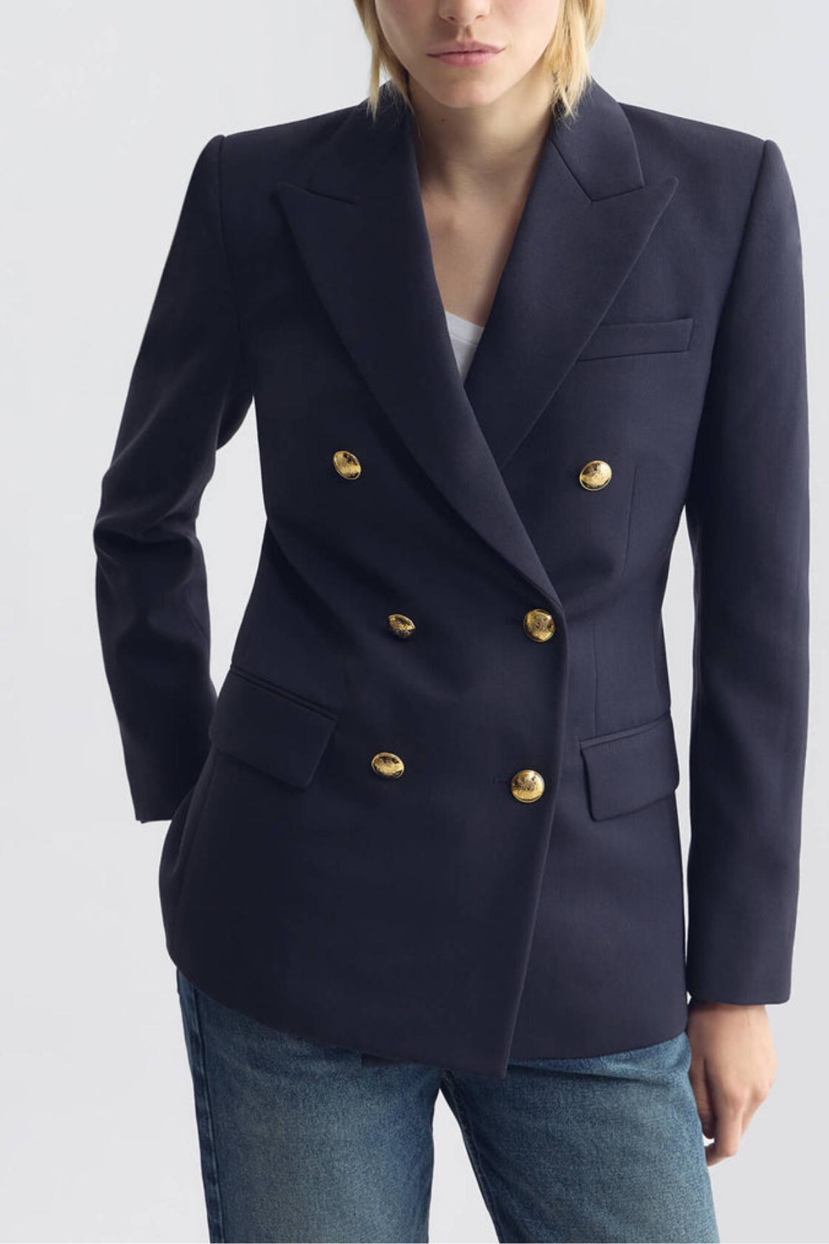 Nili Lotan Bruni Double Breasted Jacket - Midnight