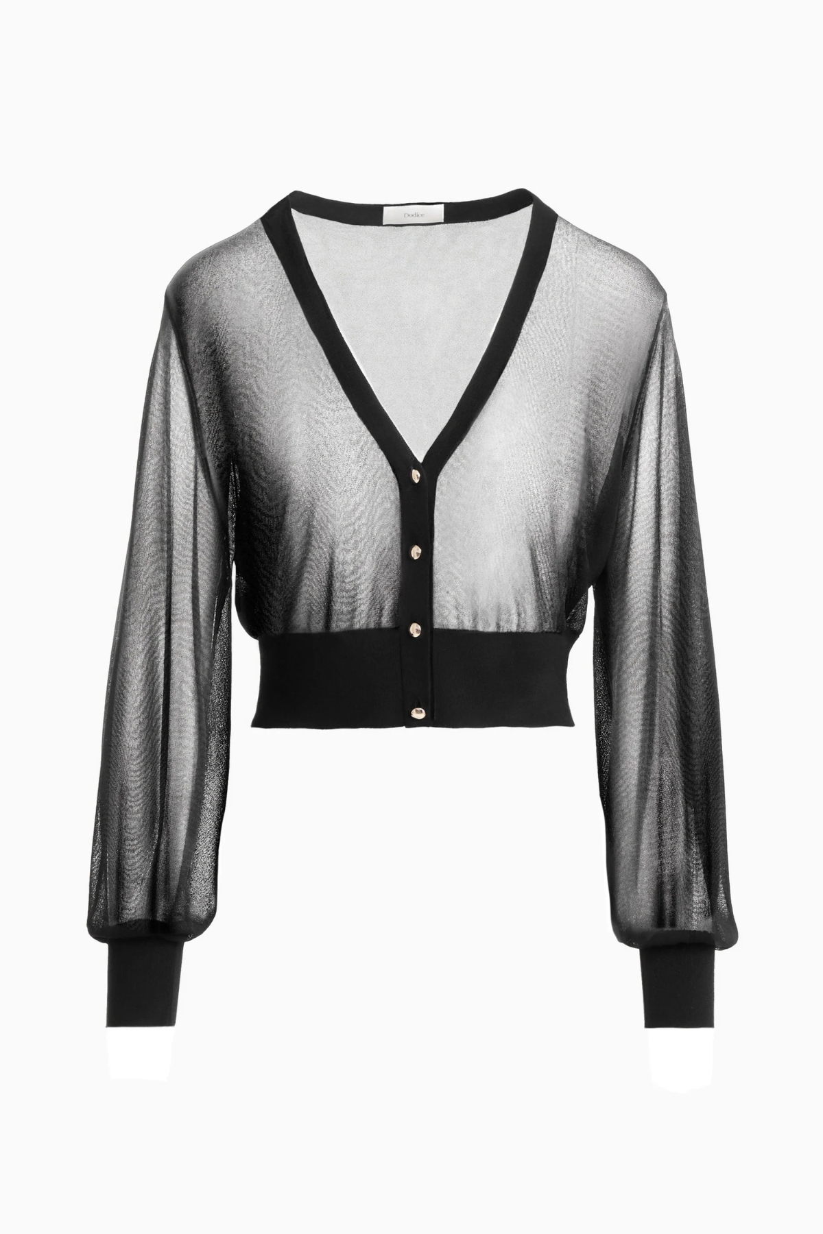 Dodiee Dakota Sheer Cropped Cardigan - Black
