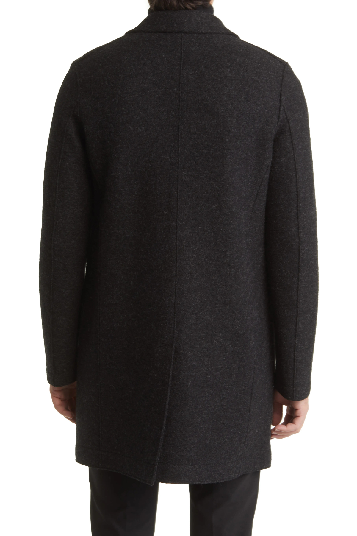 Harris Wharf Men's Boxy Coat Boiled Wool - Anthracite