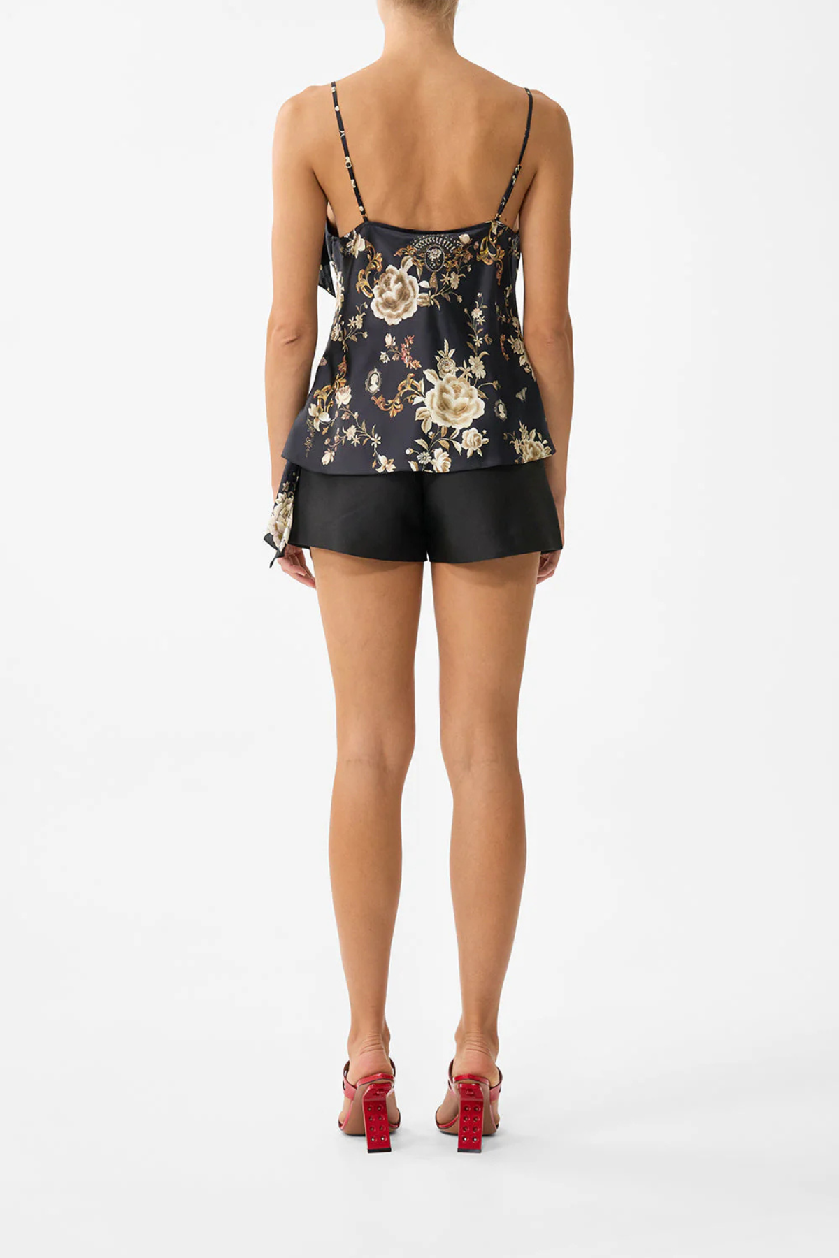 Camilla Asymmetric Draped Top - Flamenco Folklore