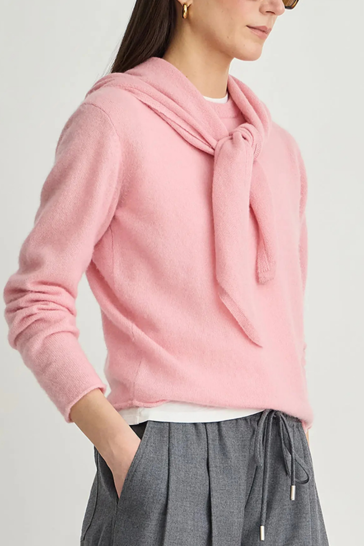 Apiece Apart Softest Tissue Scarf Tie Top - Pink