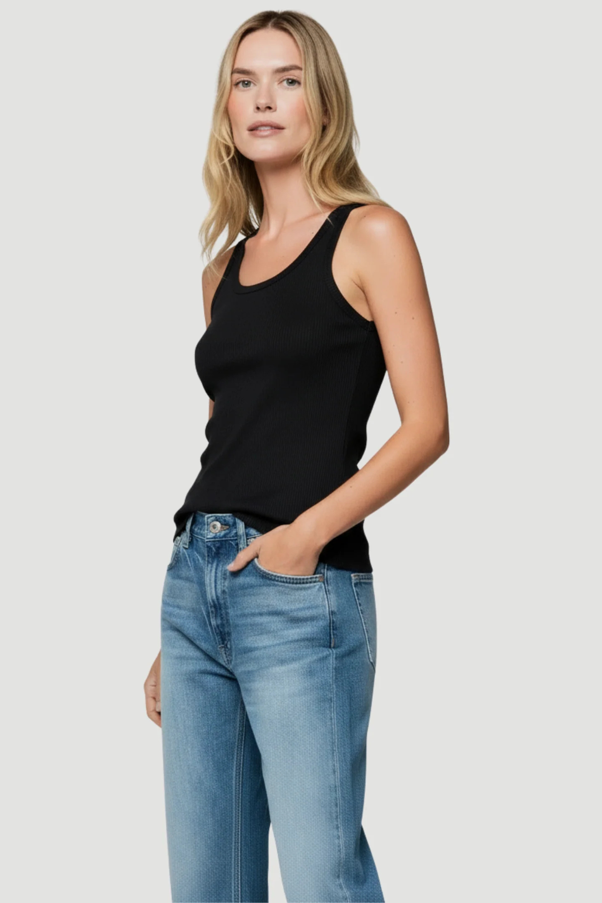 Majestic Filatures Lyocell Cotton Rib Scoopneck Tank