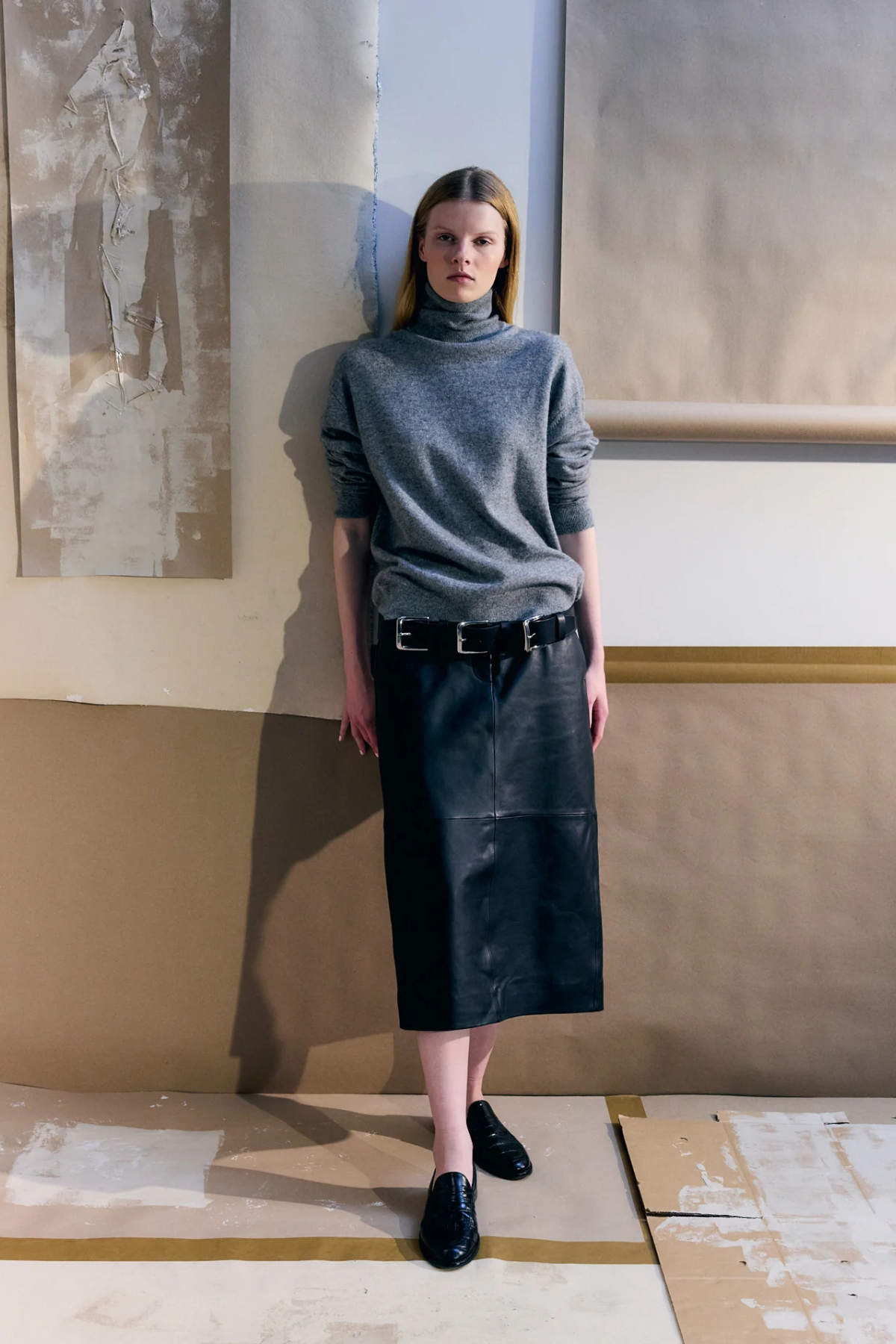 Tibi Washable Cashmere Turtleneck Sweater - Heather Grey