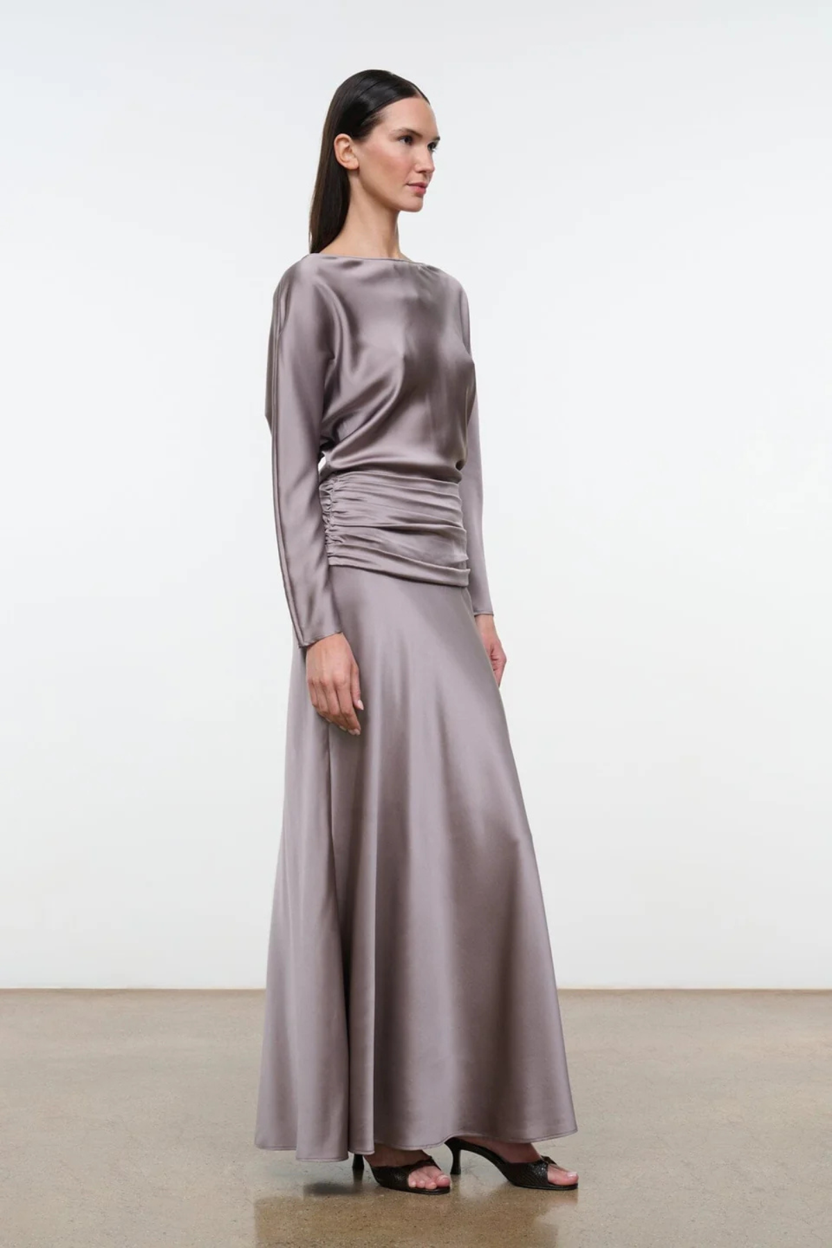 Staud Freda Silk Dress - Zinc