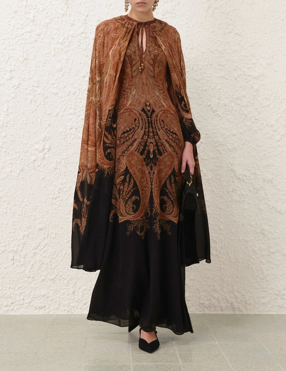 Zimmermann Hypnotic Caped Maxi Dress