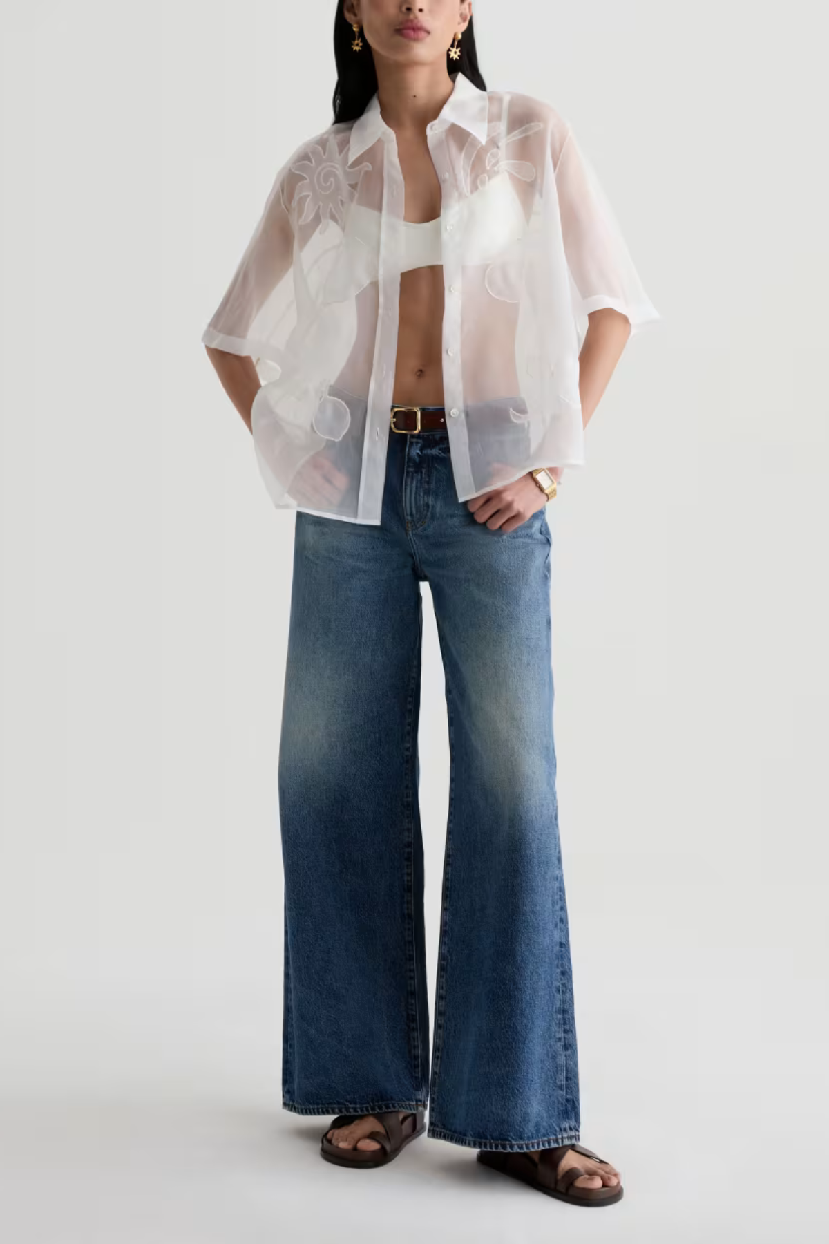 AG Jeans Saige Wide Leg Jean - Nostalgia