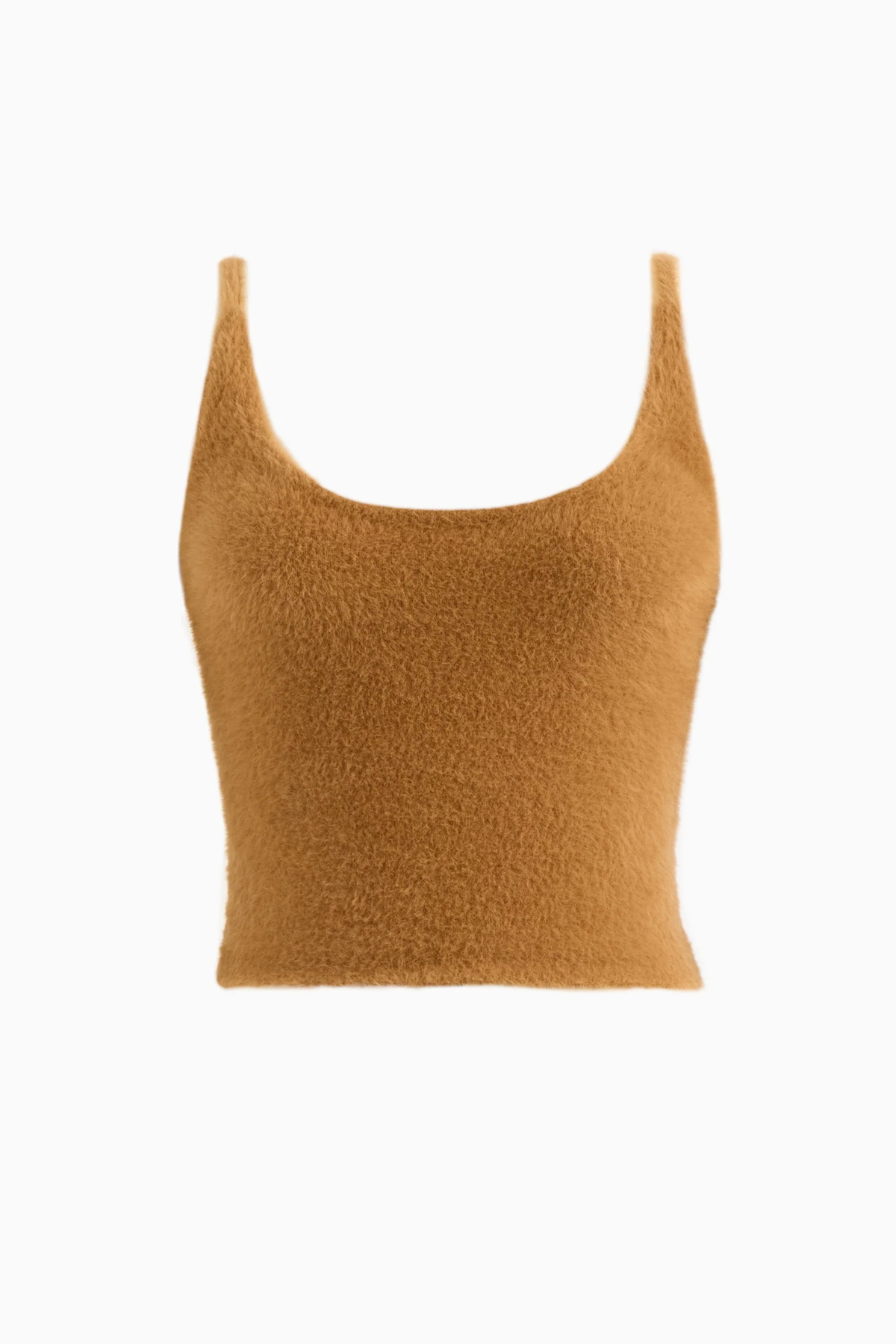 Dodiee Shay Fuzzy Scoop Neck Cami - Camel